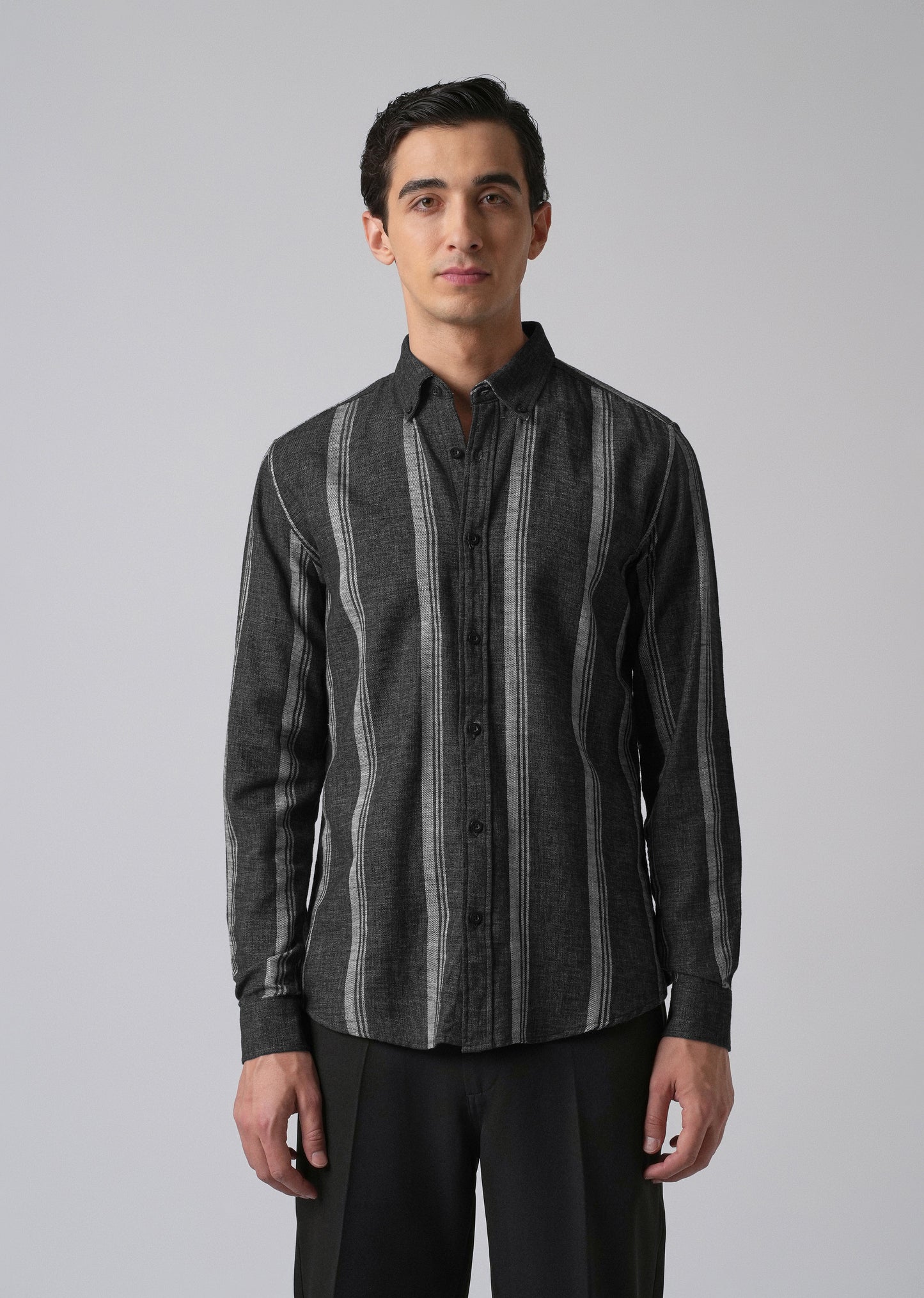 Melange Triadic Gray Stripe Shirt