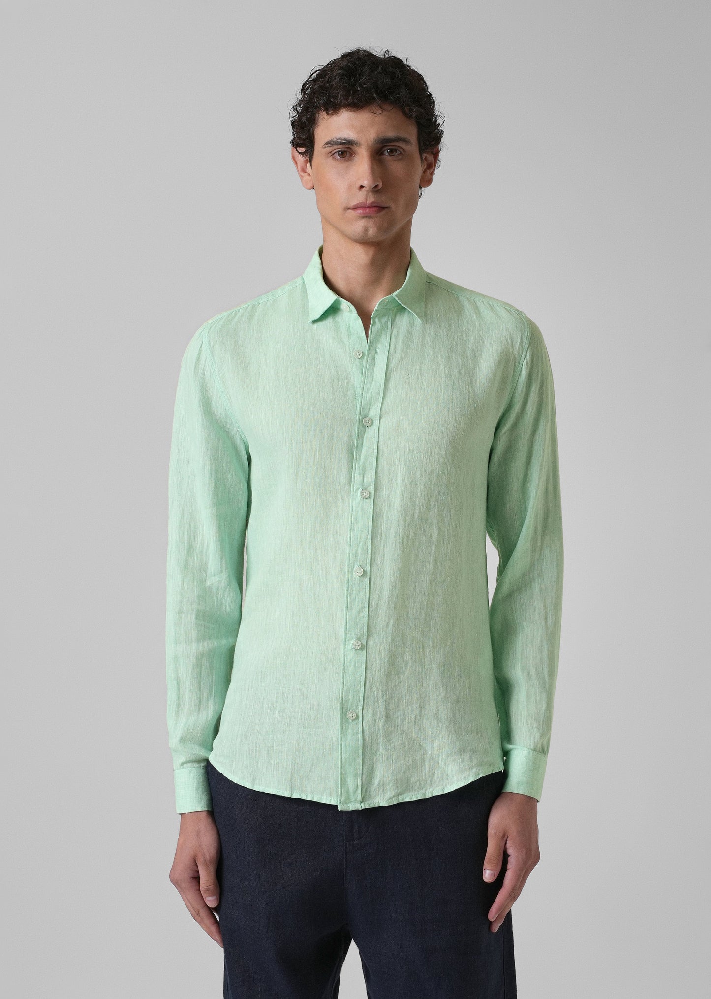 100% Pure Irish Mint Green Linen Shirt