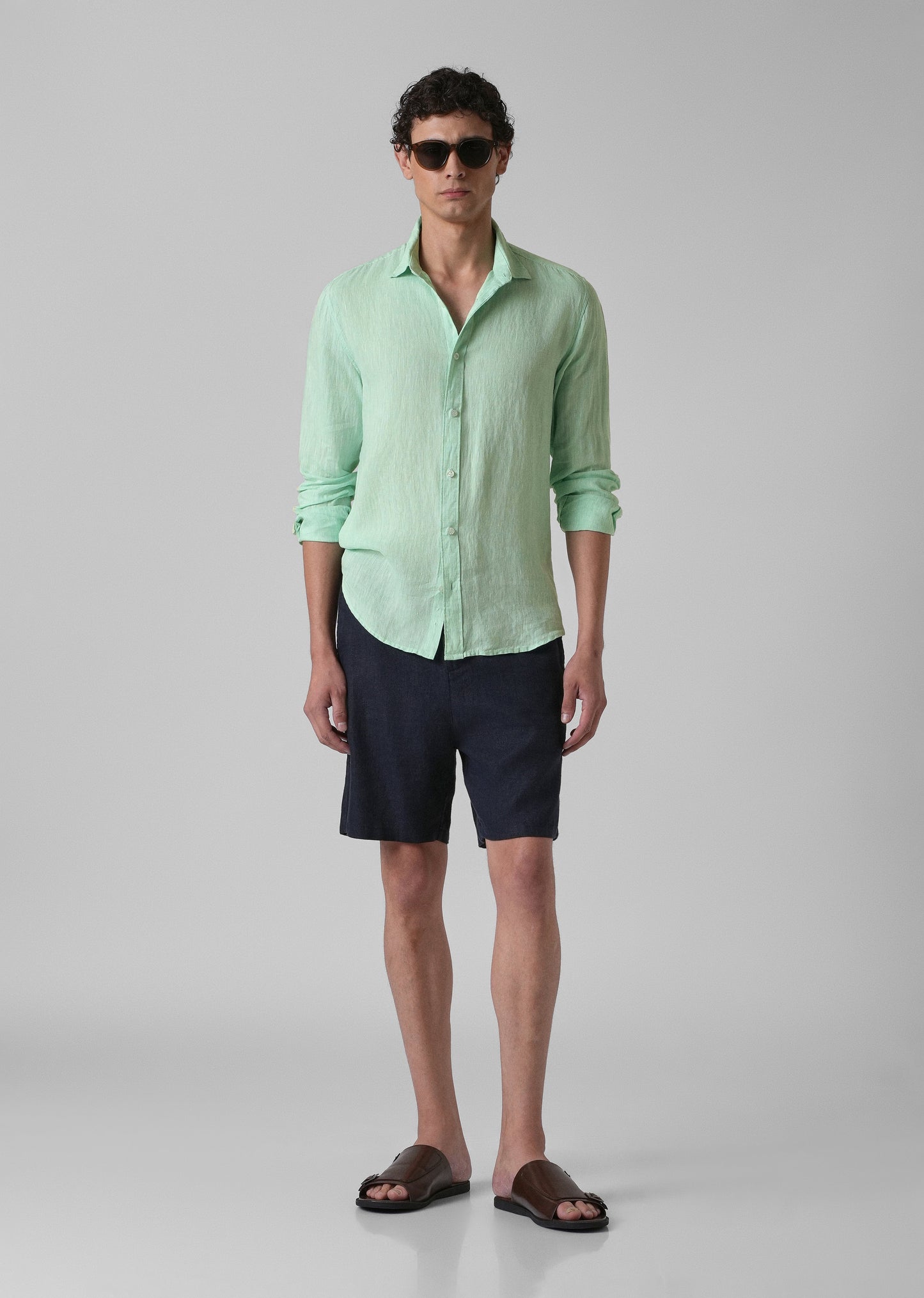 100% Pure Irish Mint Green Linen Shirt