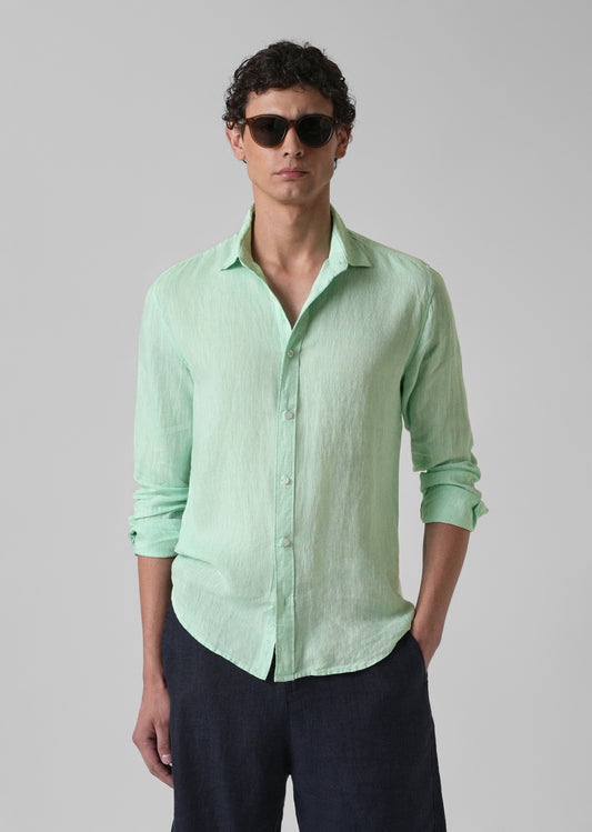 100% Pure Irish Mint Green Linen Shirt