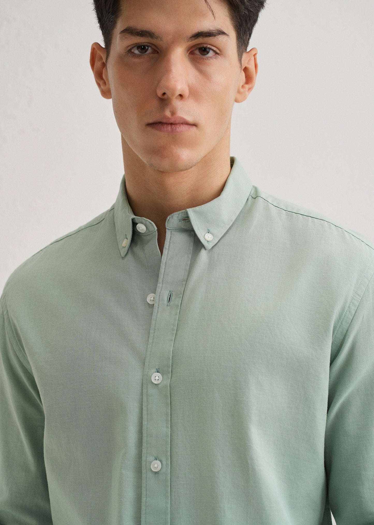 Mint Leaf Cotton Linen Shirt