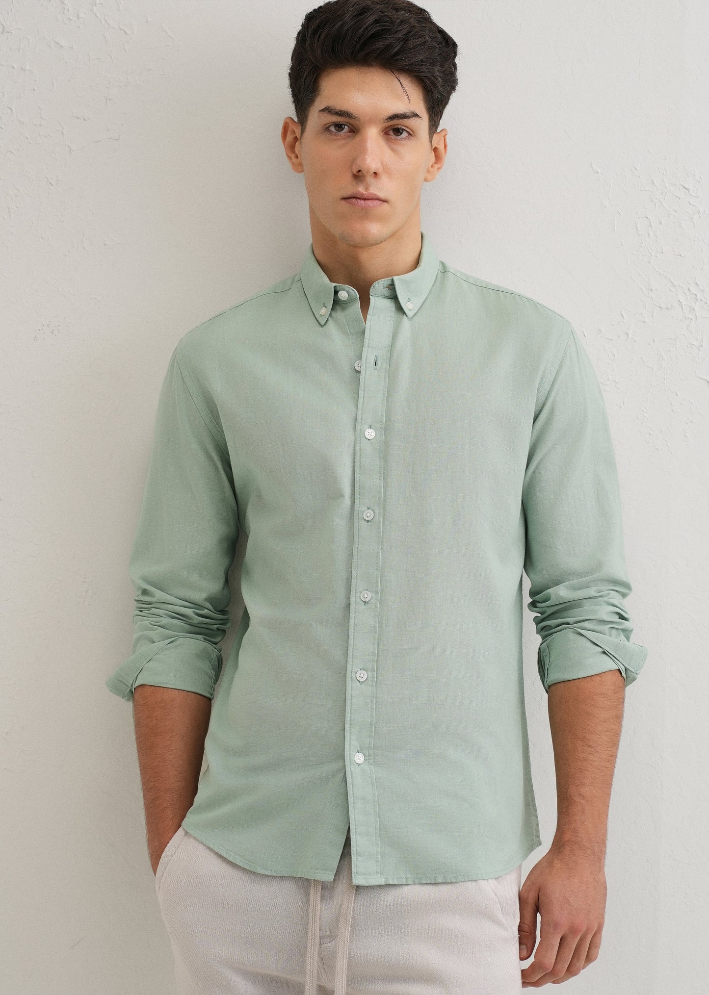 Mint Leaf Cotton Linen Shirt