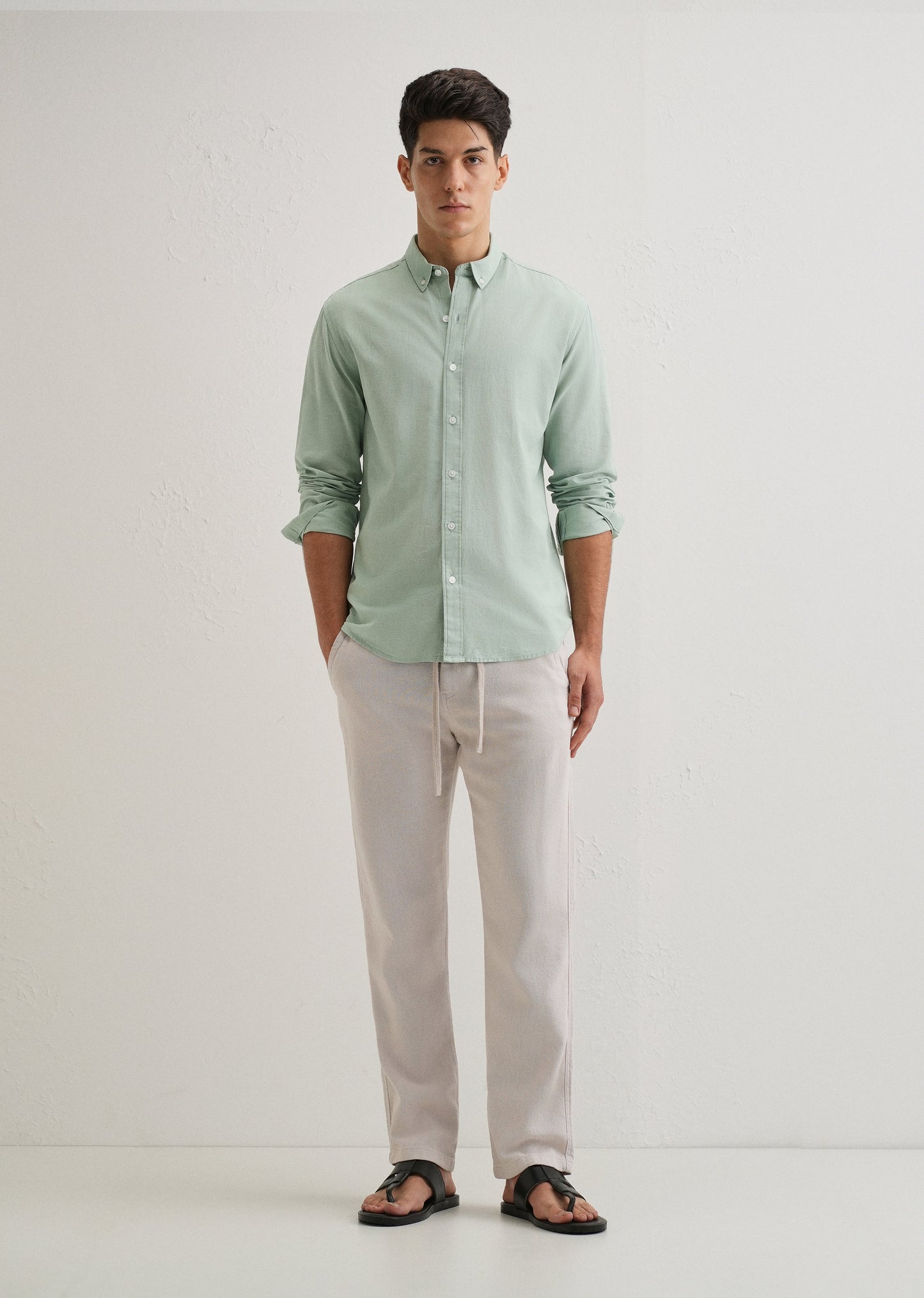 Mint Leaf Cotton Linen Shirt