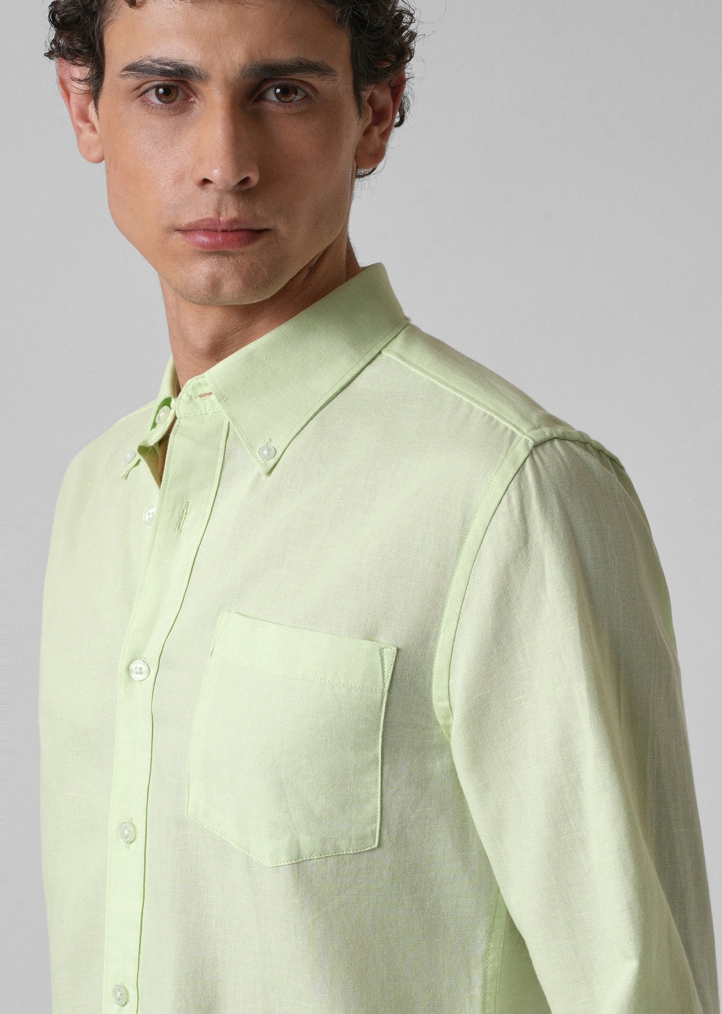 Mint Pastel Green Cotton Linen Shirt