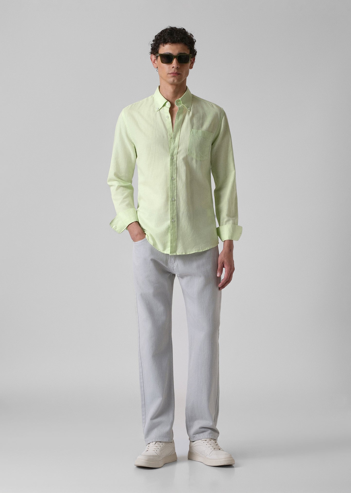 Mint Pastel Green Cotton Linen Shirt