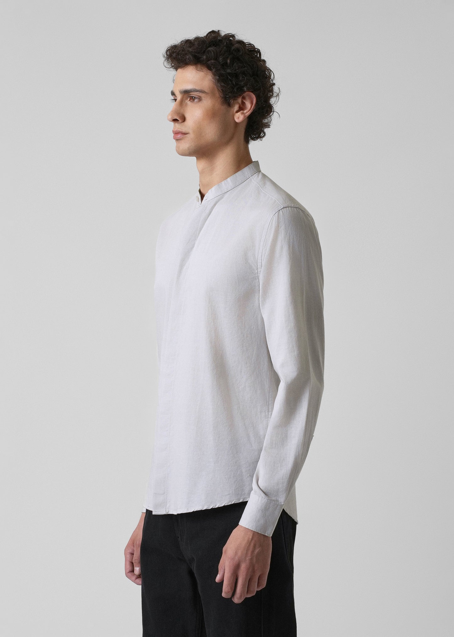 Mist Grey Cotton Linen Shirt
