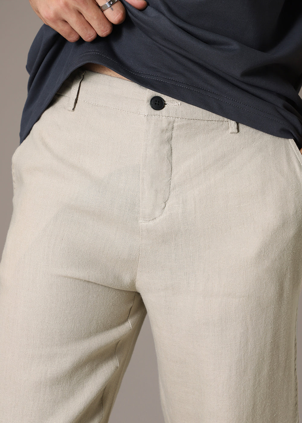 Mocha Beige Linen Pant