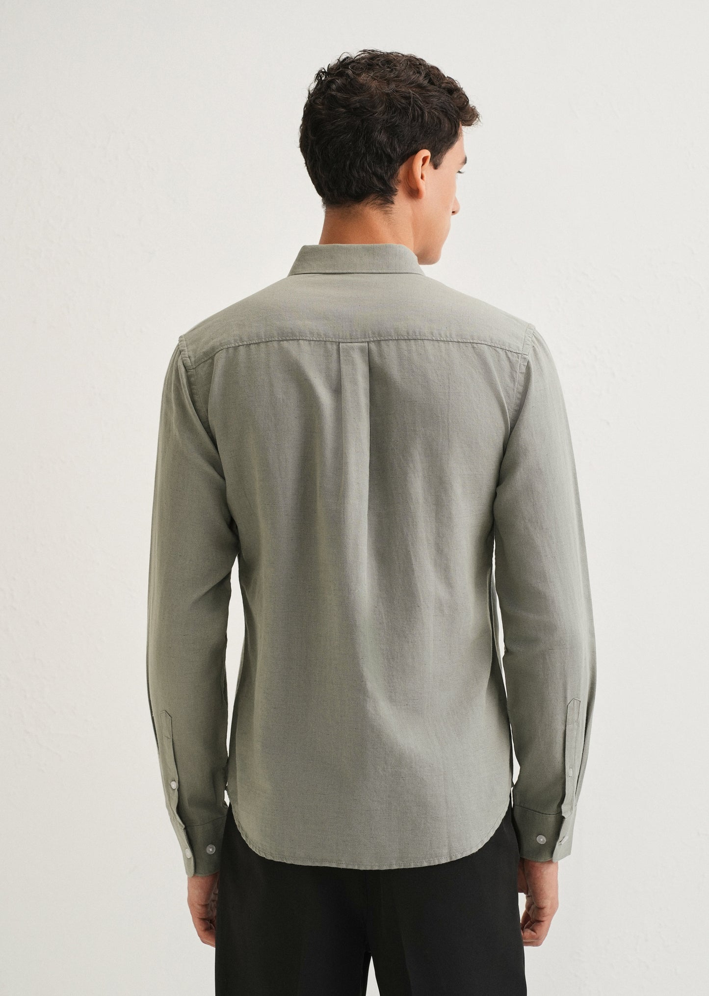 Moss Green Cotton Linen Shirt