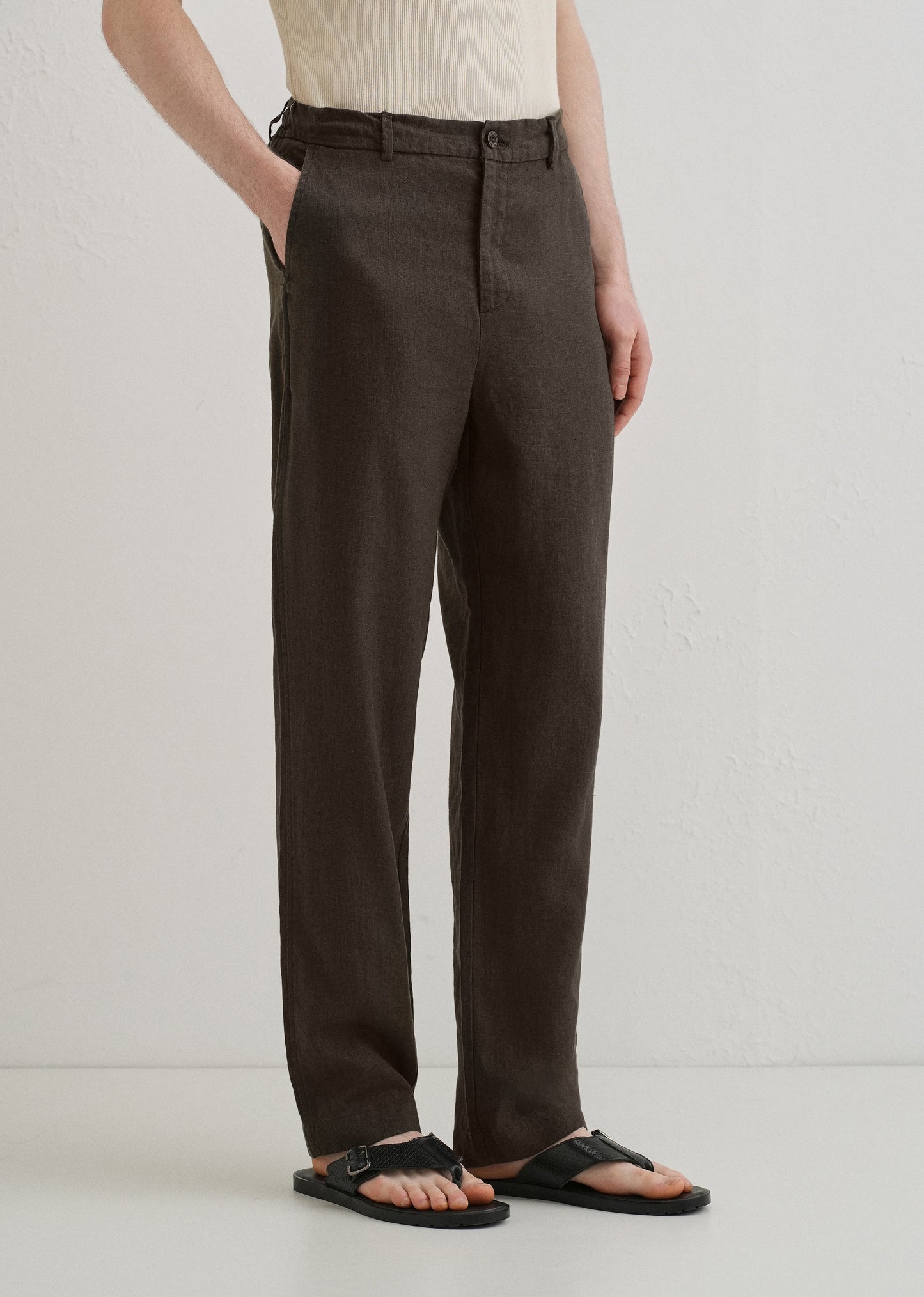 Mud Brown Linen pant