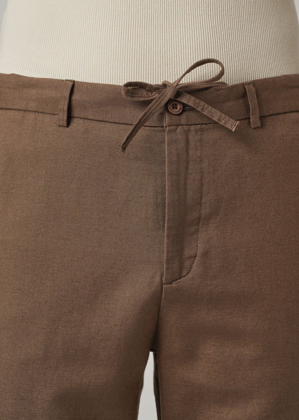 Pack of 2 Premium Linen Pants – (Light Cream & Brown)