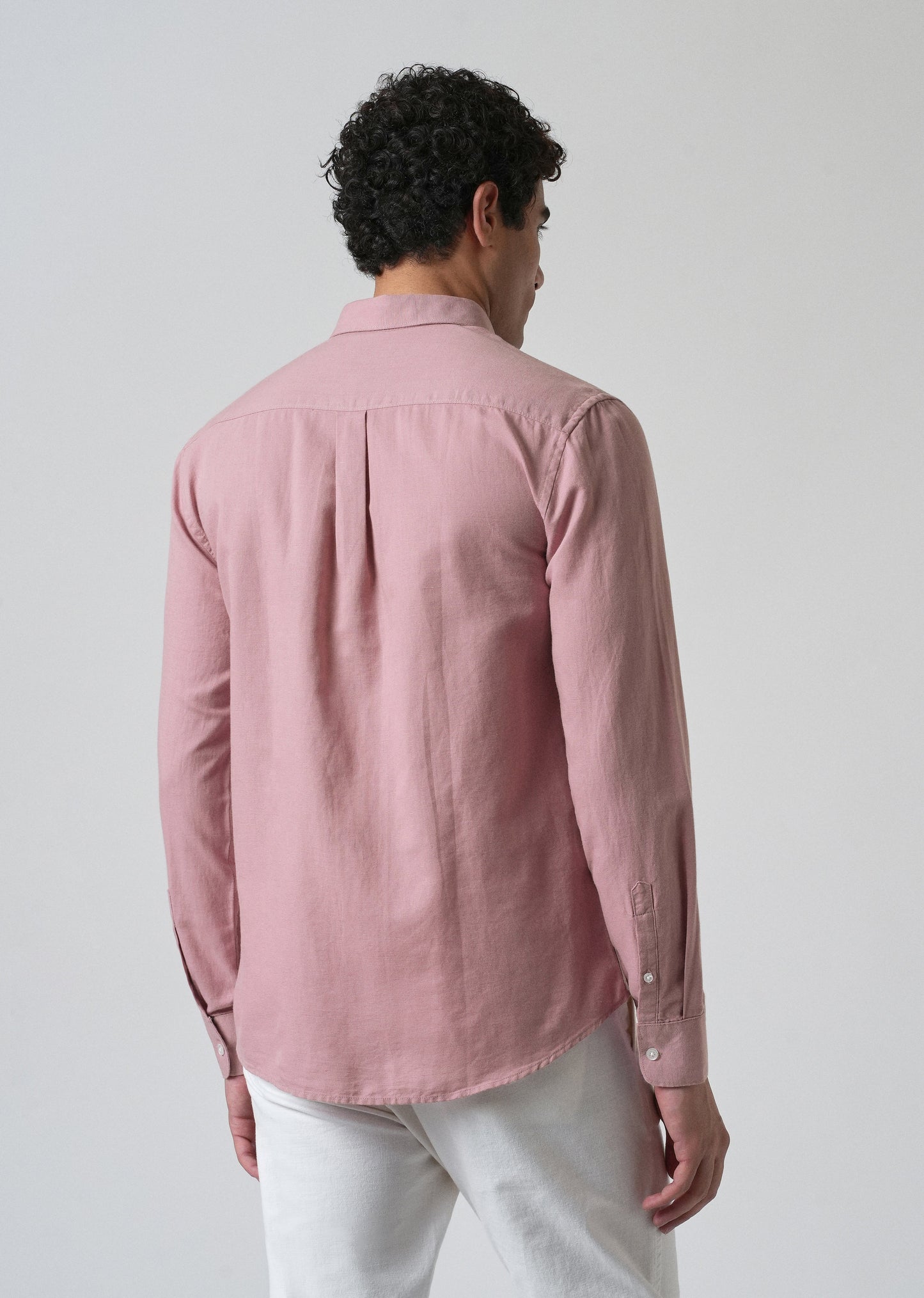 Nude Pink Cotton Linen Shirt