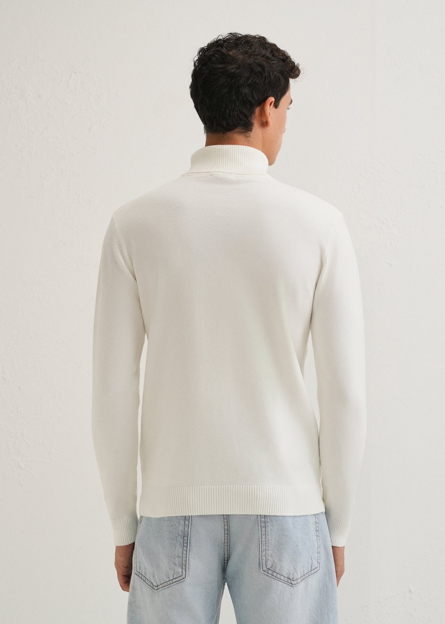 Off White Turtle-Neck Sweater