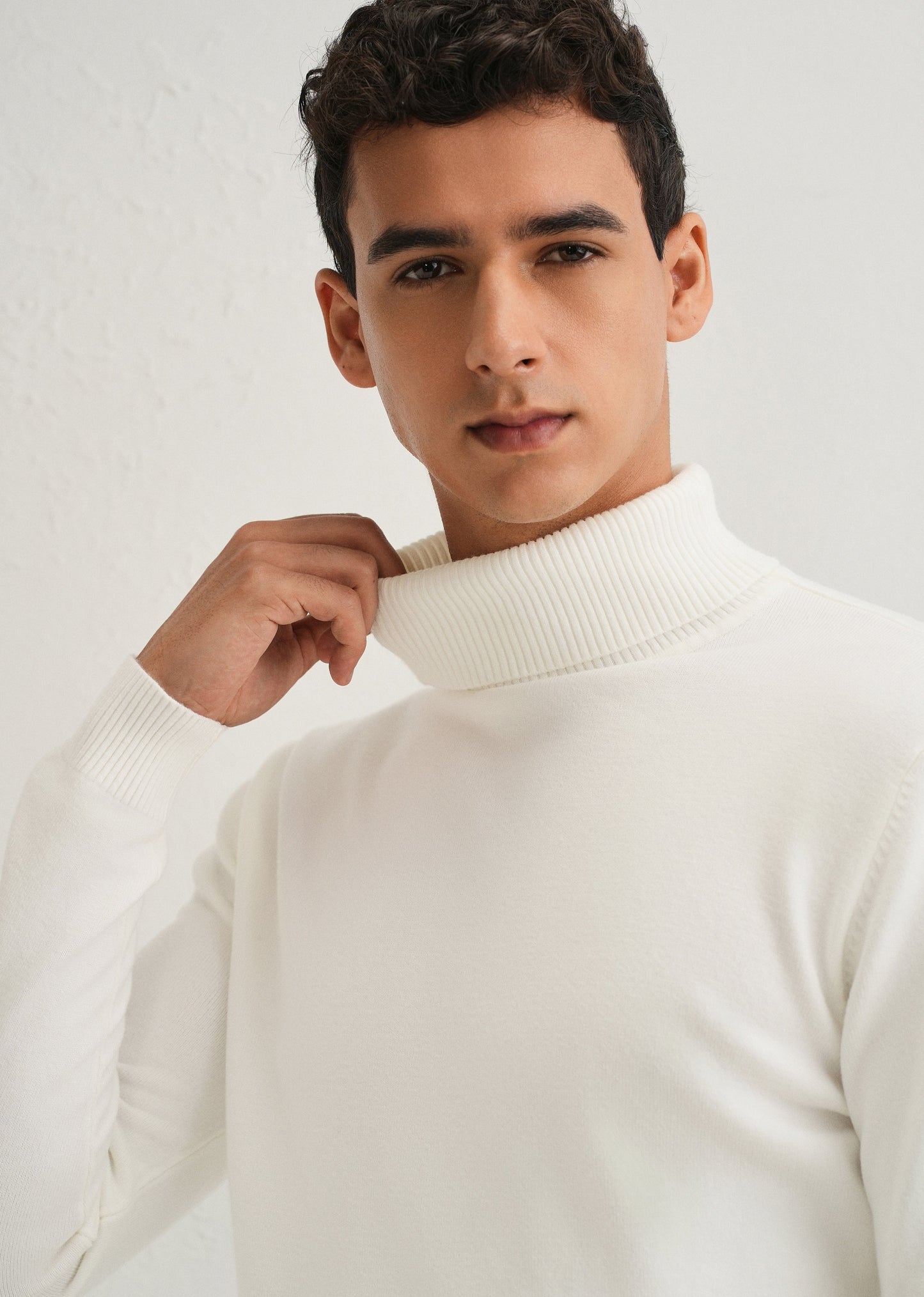 Off White Turtle-Neck Sweater