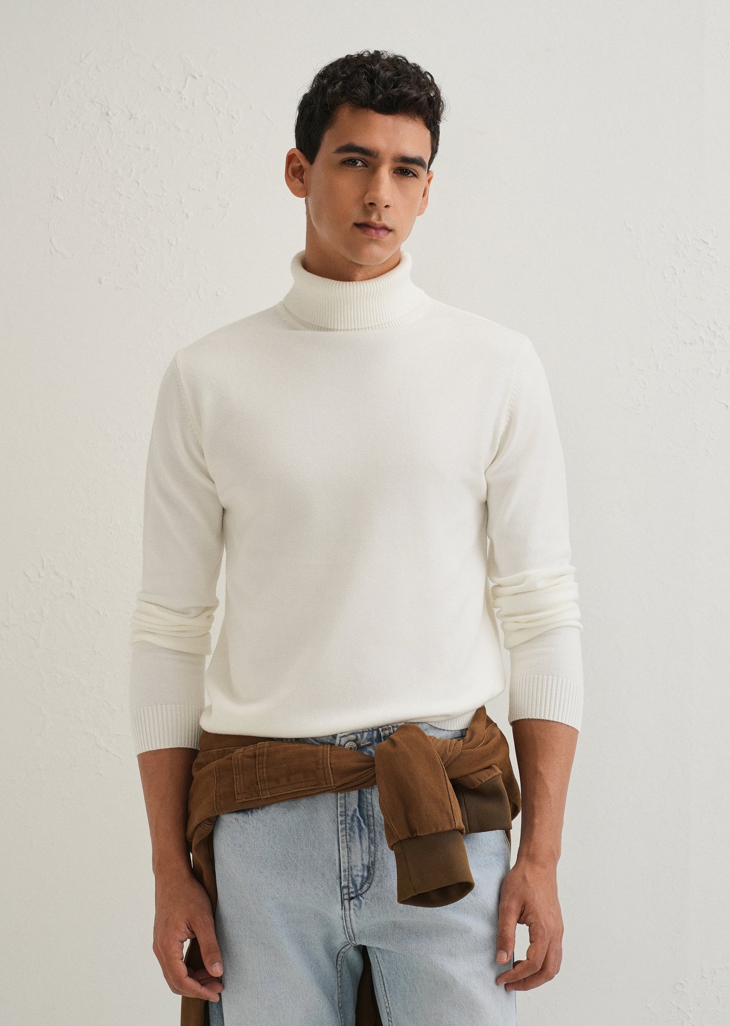 Off White Turtle-Neck Sweater