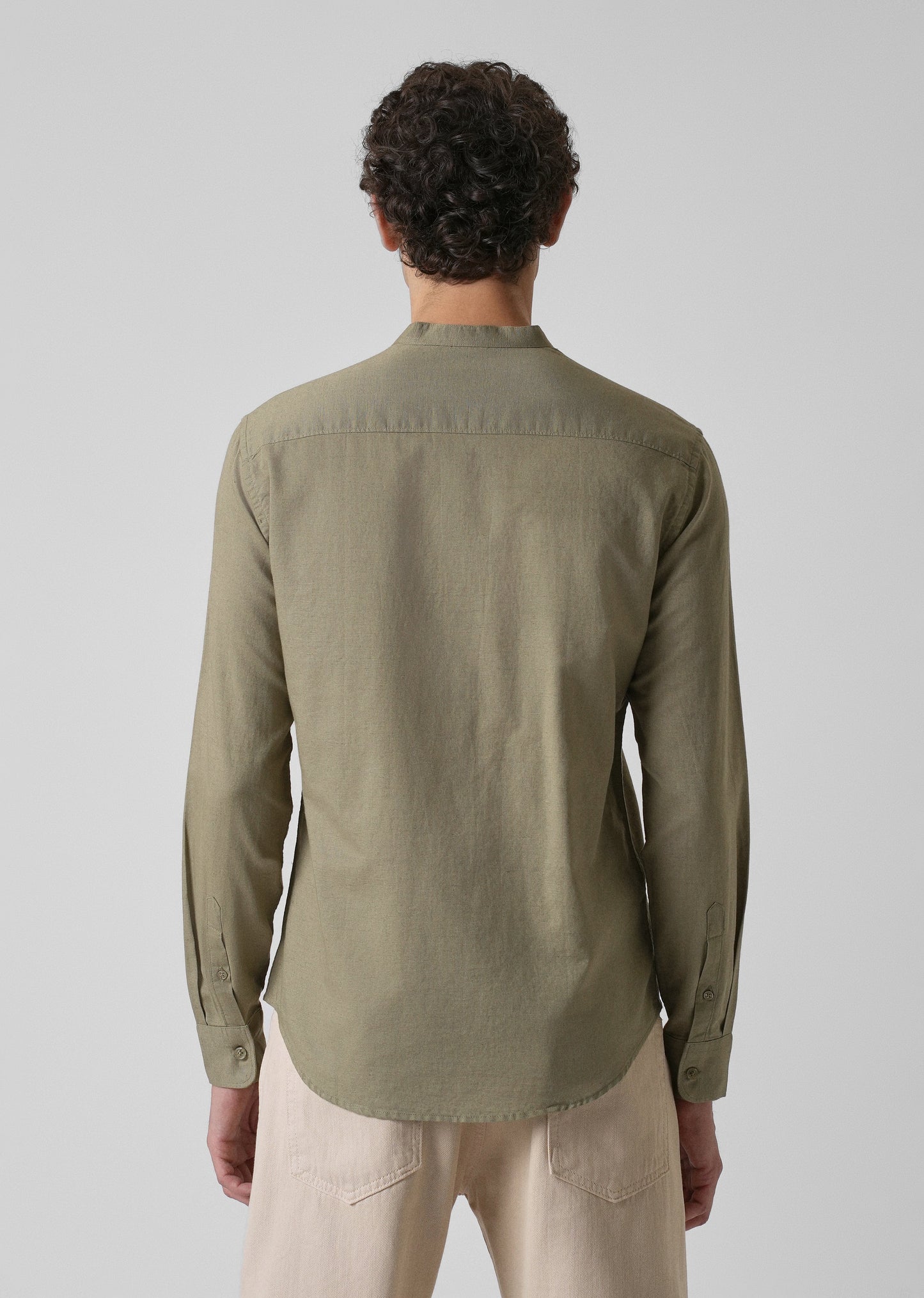 Olive Green Cotton Linen Shirt