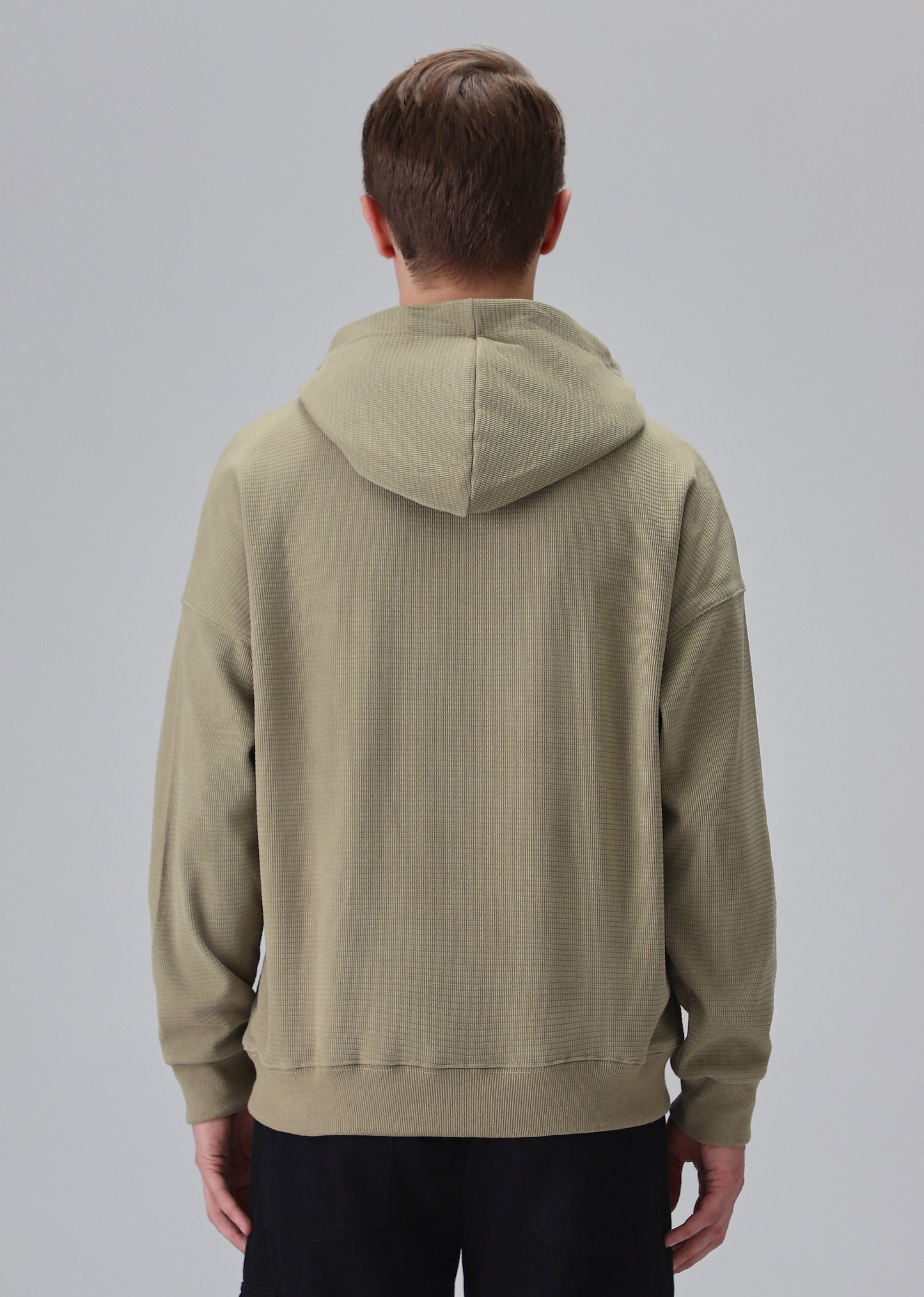Olive Textured Hoodie