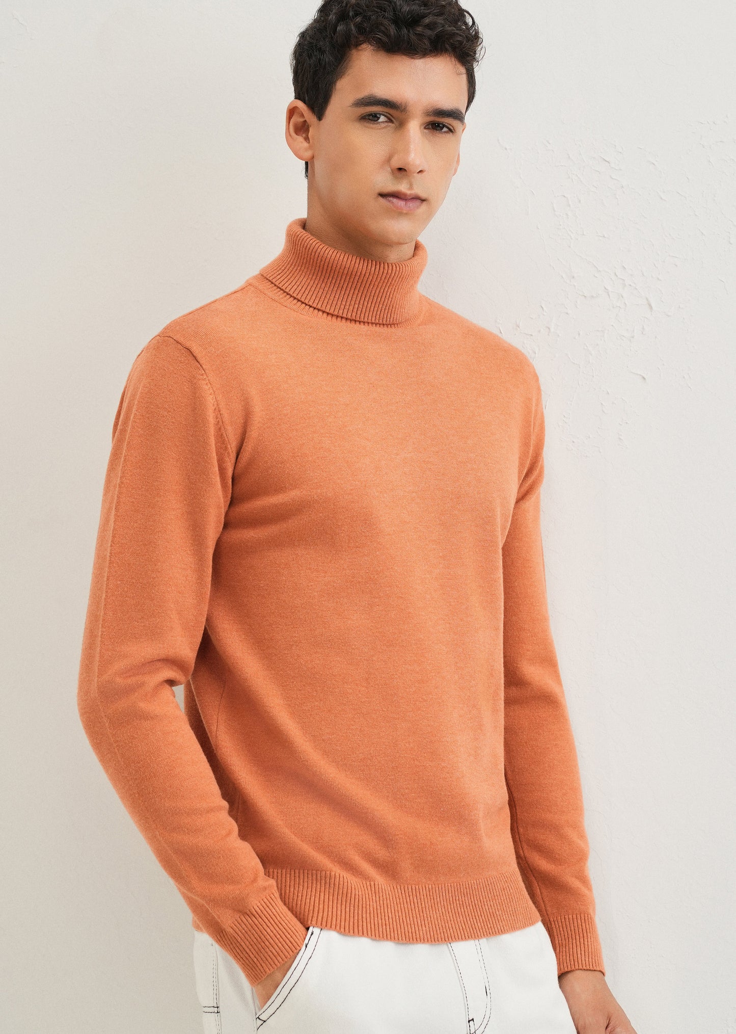 Orange Turtle-Neck Sweater