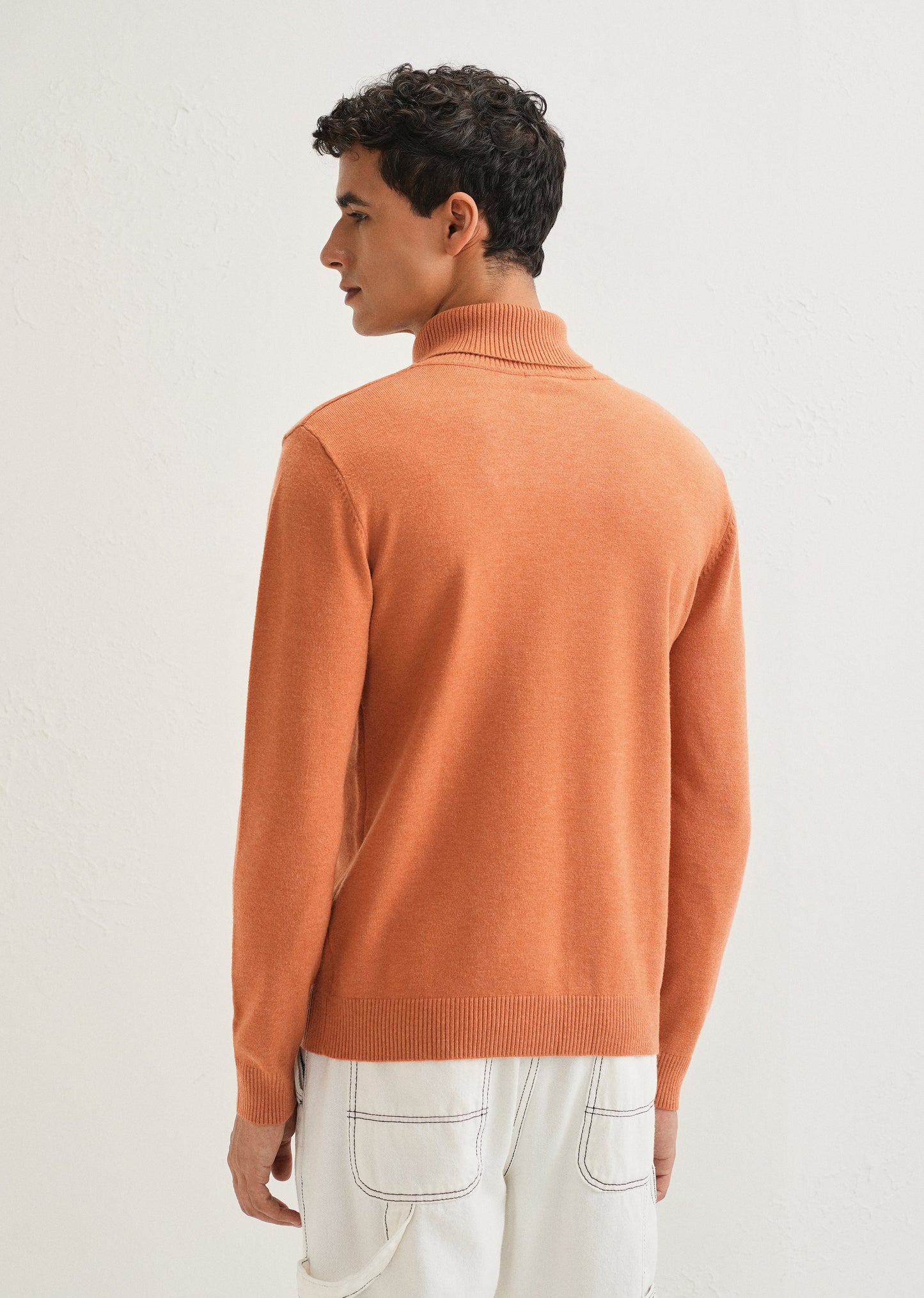 Orange Turtle-Neck Sweater
