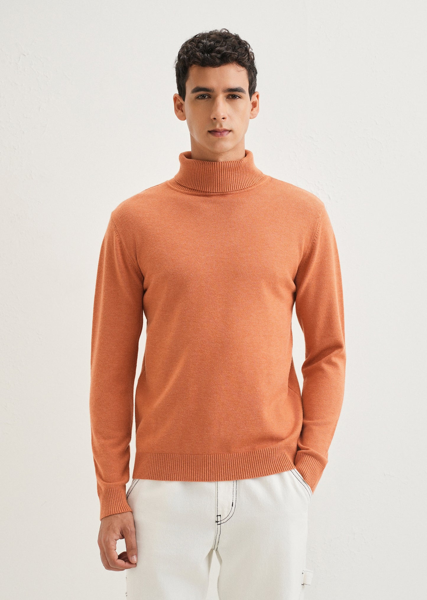 Orange Turtle-Neck Sweater
