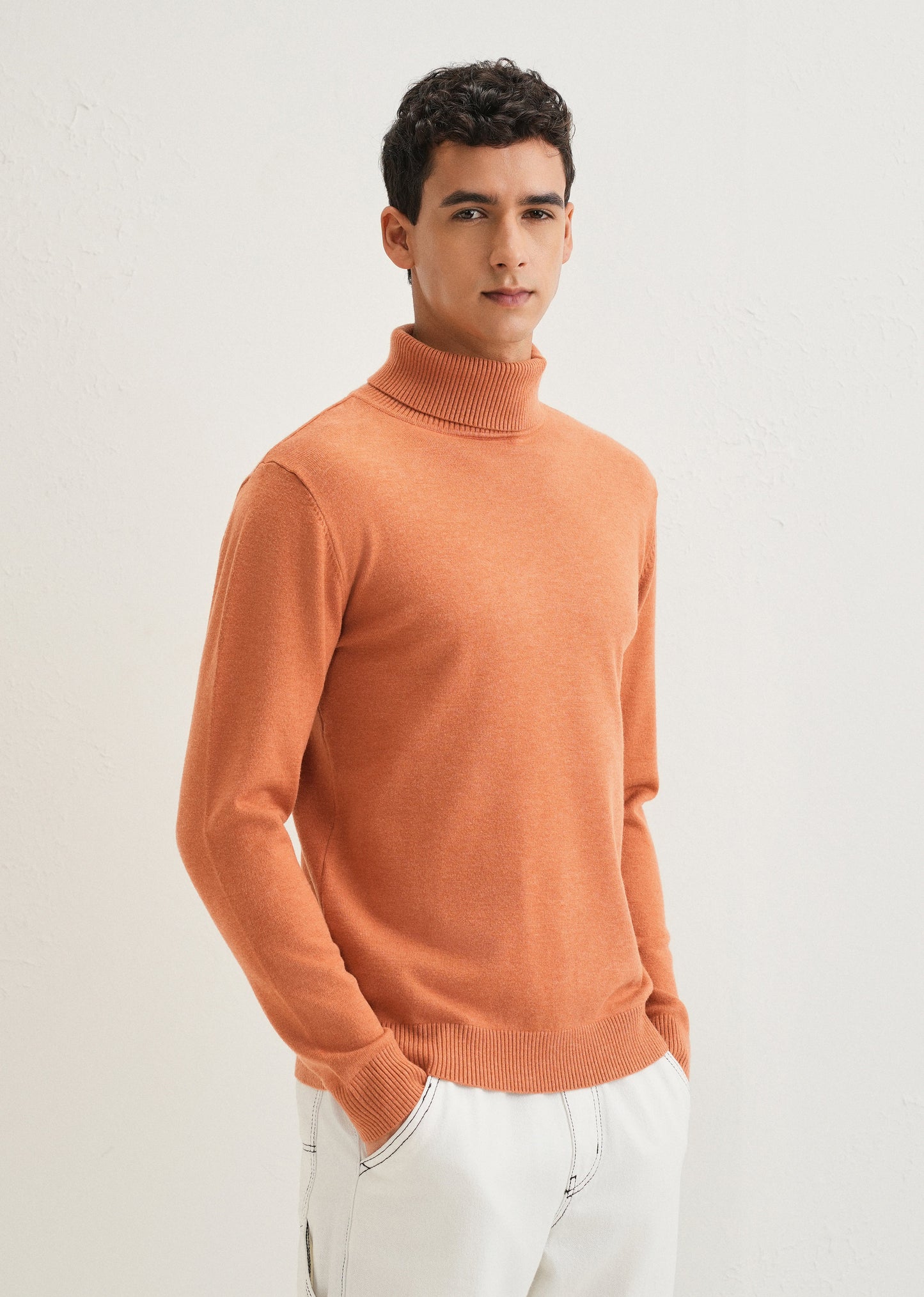 Orange Turtle-Neck Sweater