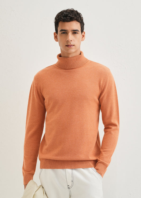 Orange Turtle-Neck Sweater