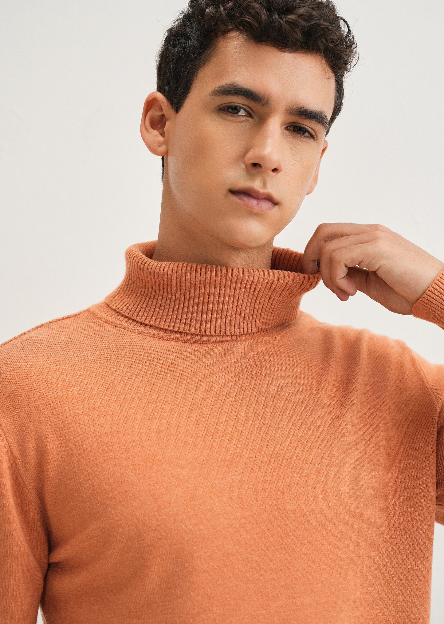 Orange Turtle-Neck Sweater