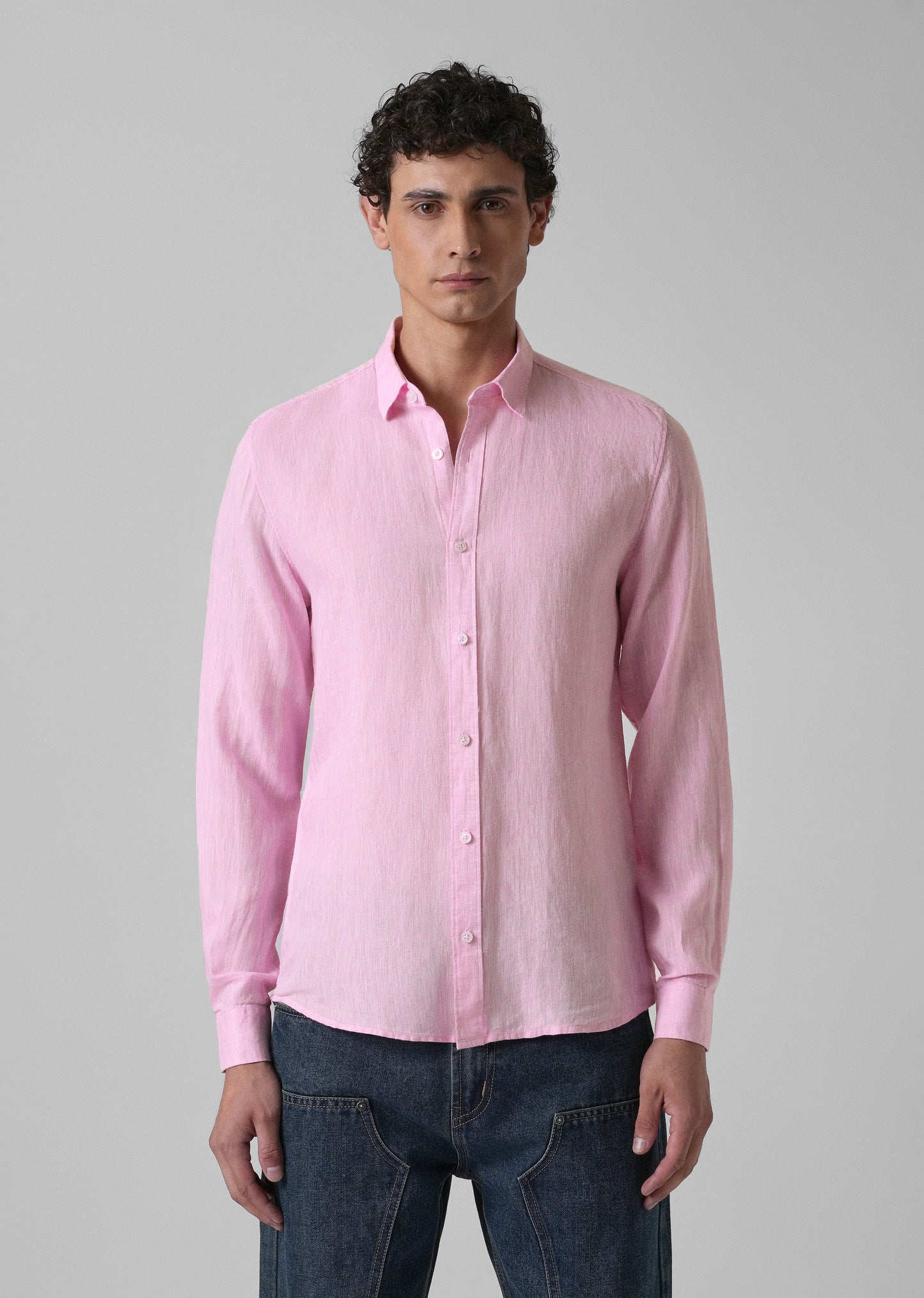 100% Pure Irish Pale Pink Linen Shirt
