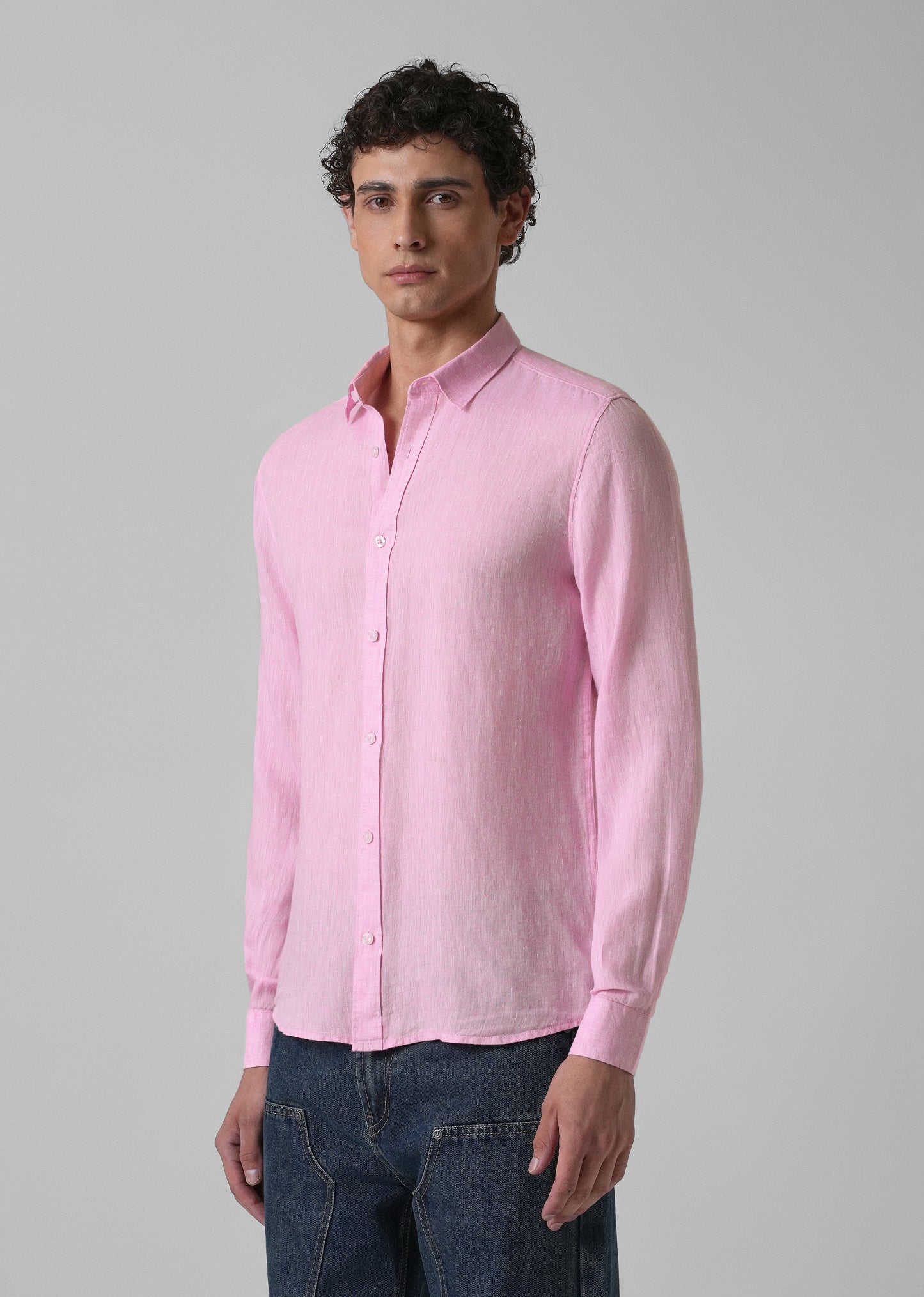 100% Pure Irish Pale Pink Linen Shirt