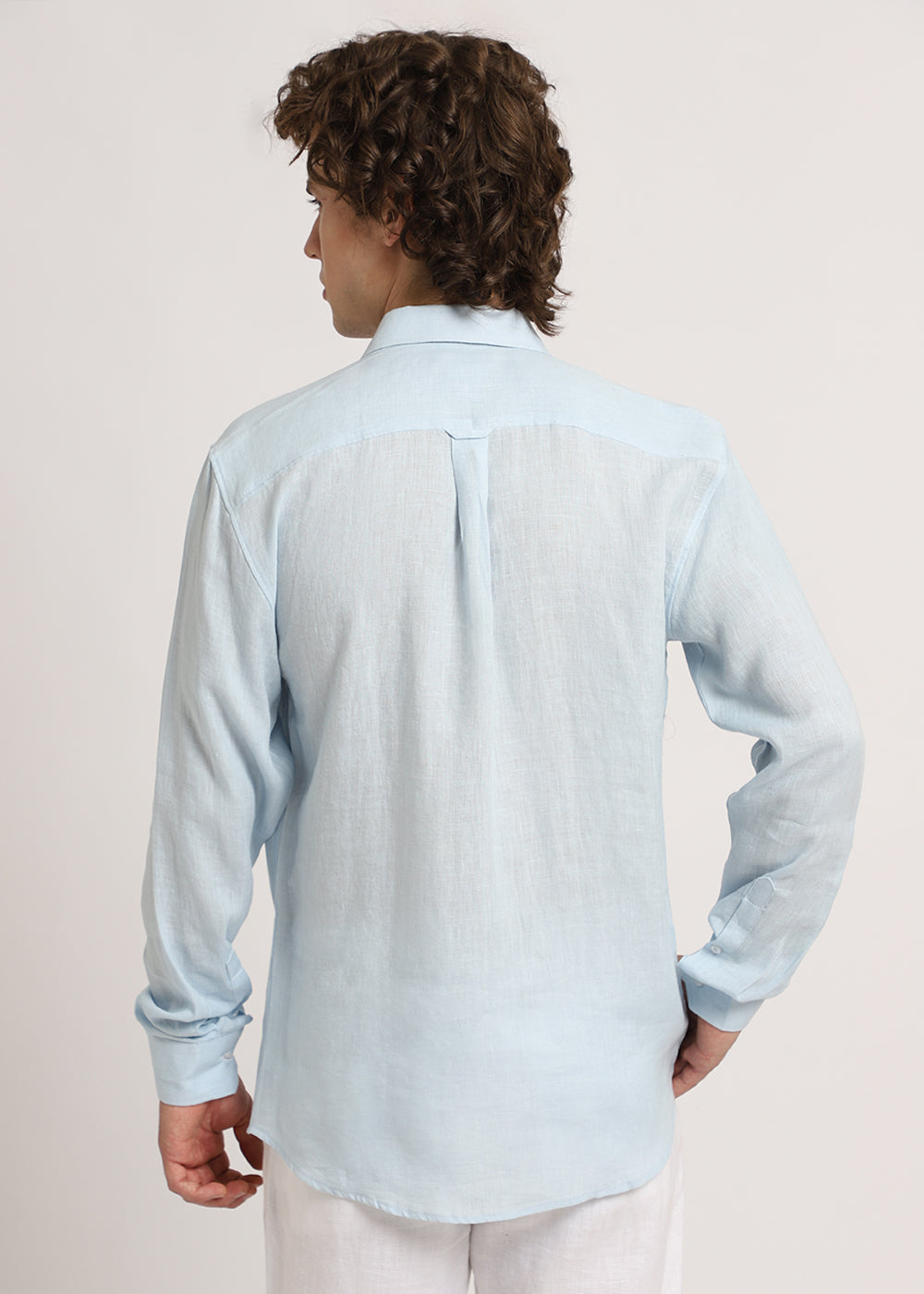 100% Pure Pastel Blue Linen Shirt