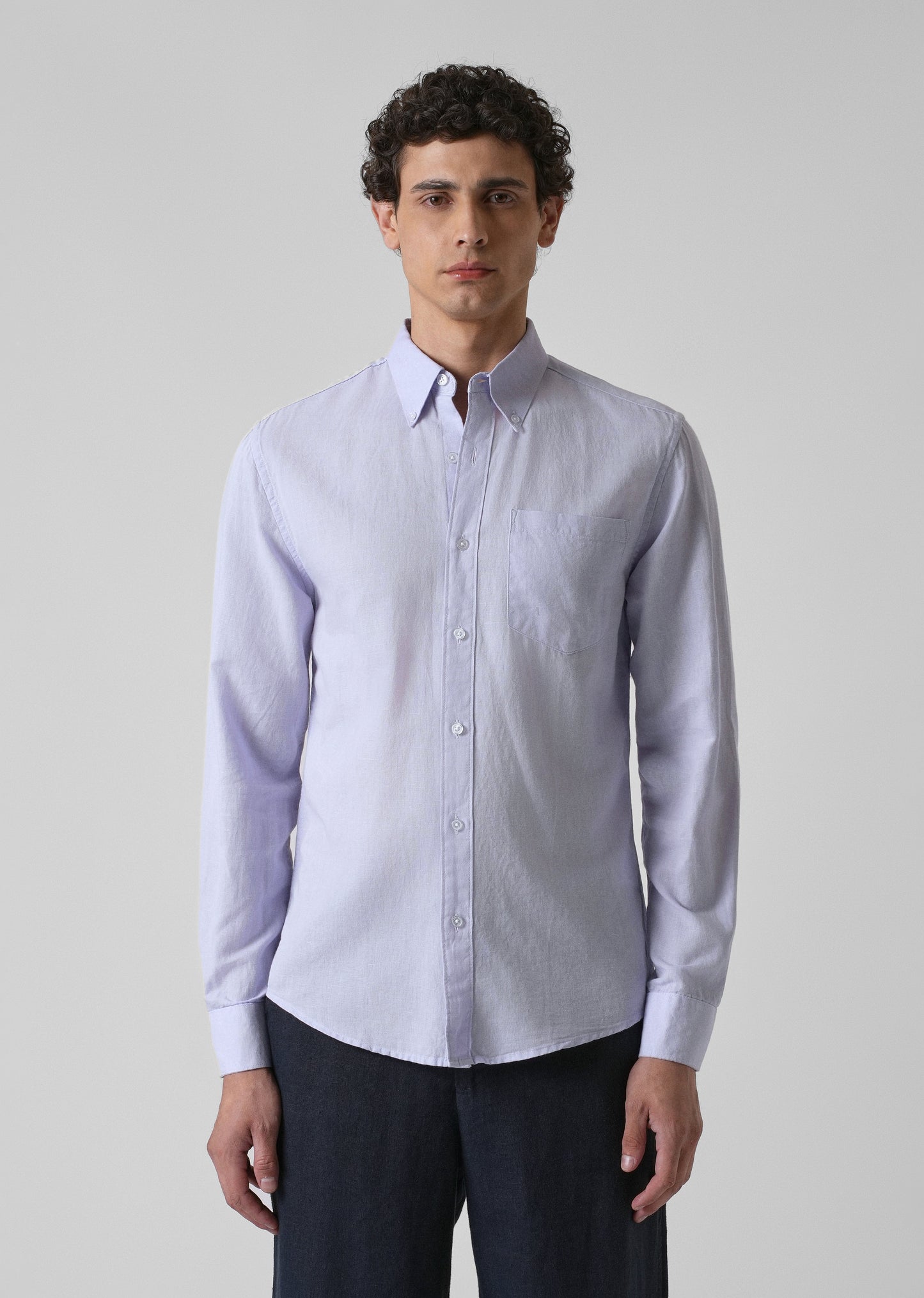 Pastel Lavender Cotton Linen Shirt