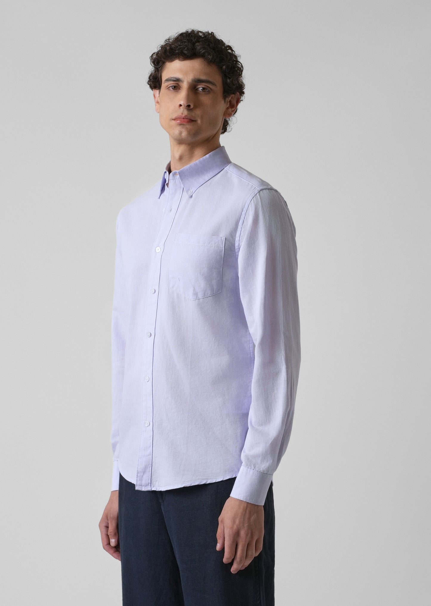 Pastel Lavender Cotton Linen Shirt