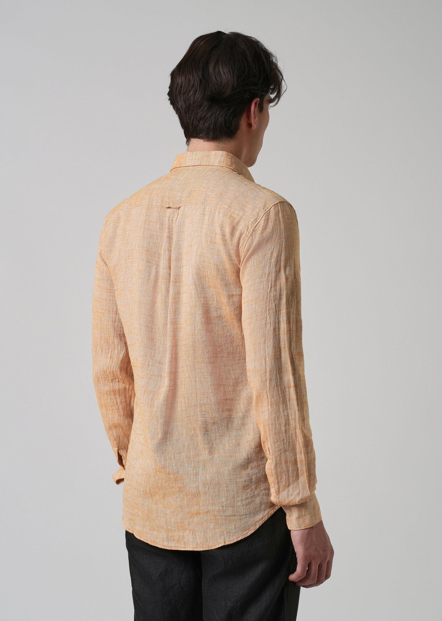 100% Pure Linen Pastel Orange Shirt