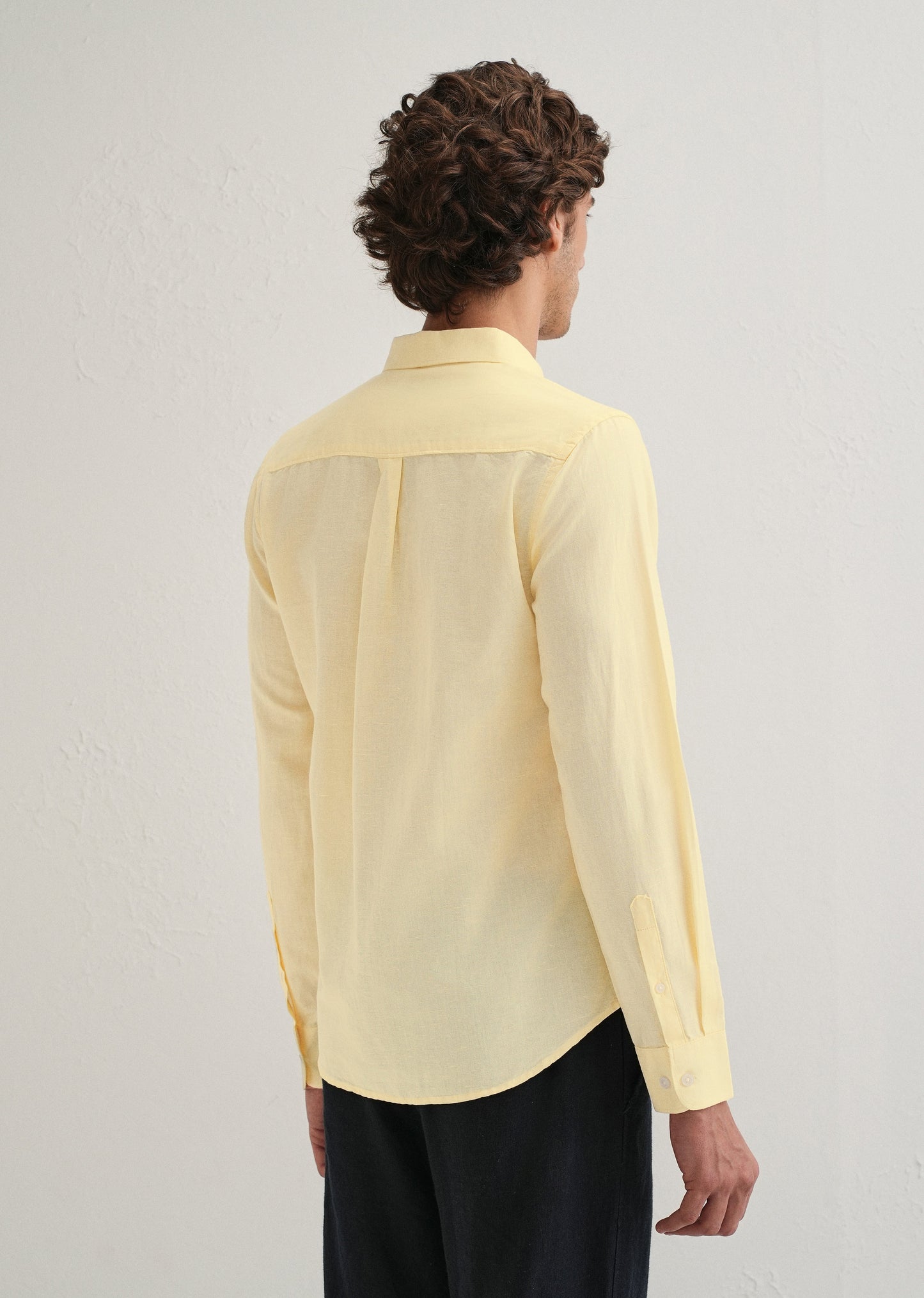 Pastel Yellow Cotton Linen Shirt