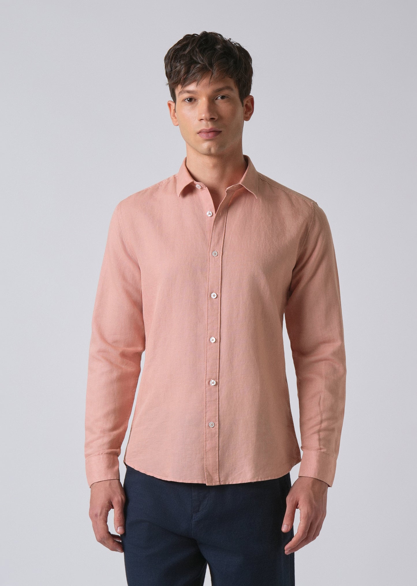 Peach Linen Shirt