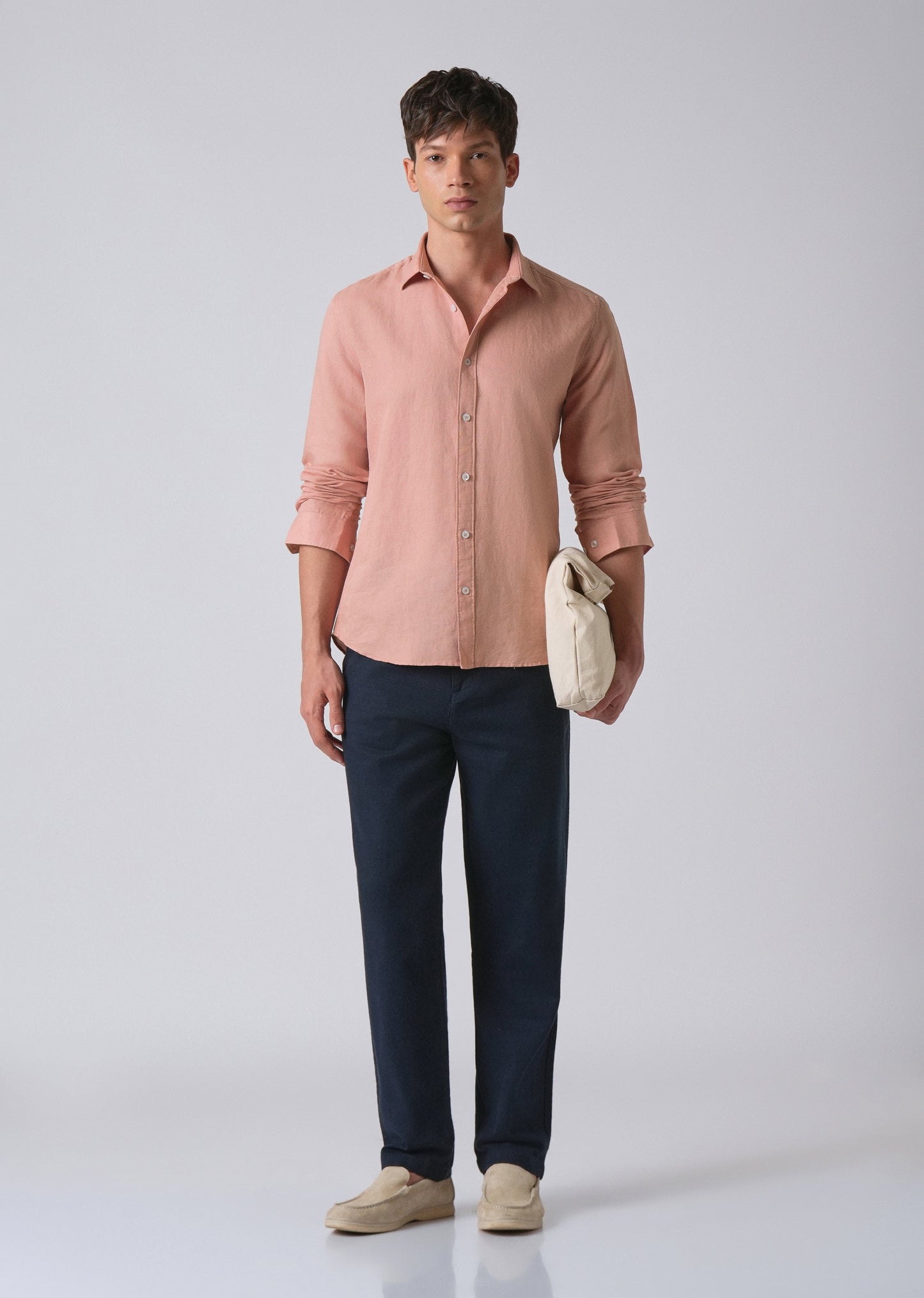 Peach Linen Shirt