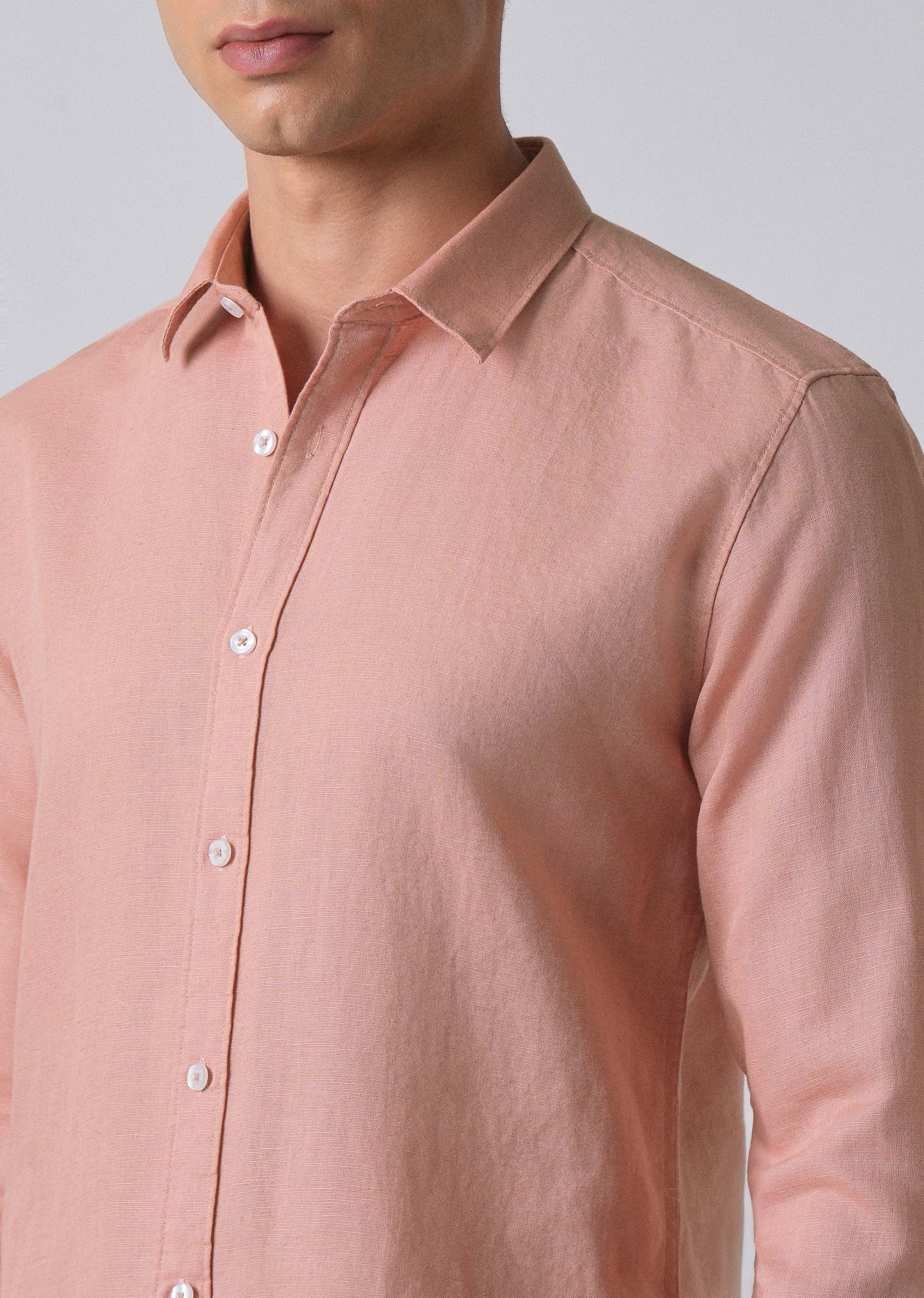 Peach Linen Shirt
