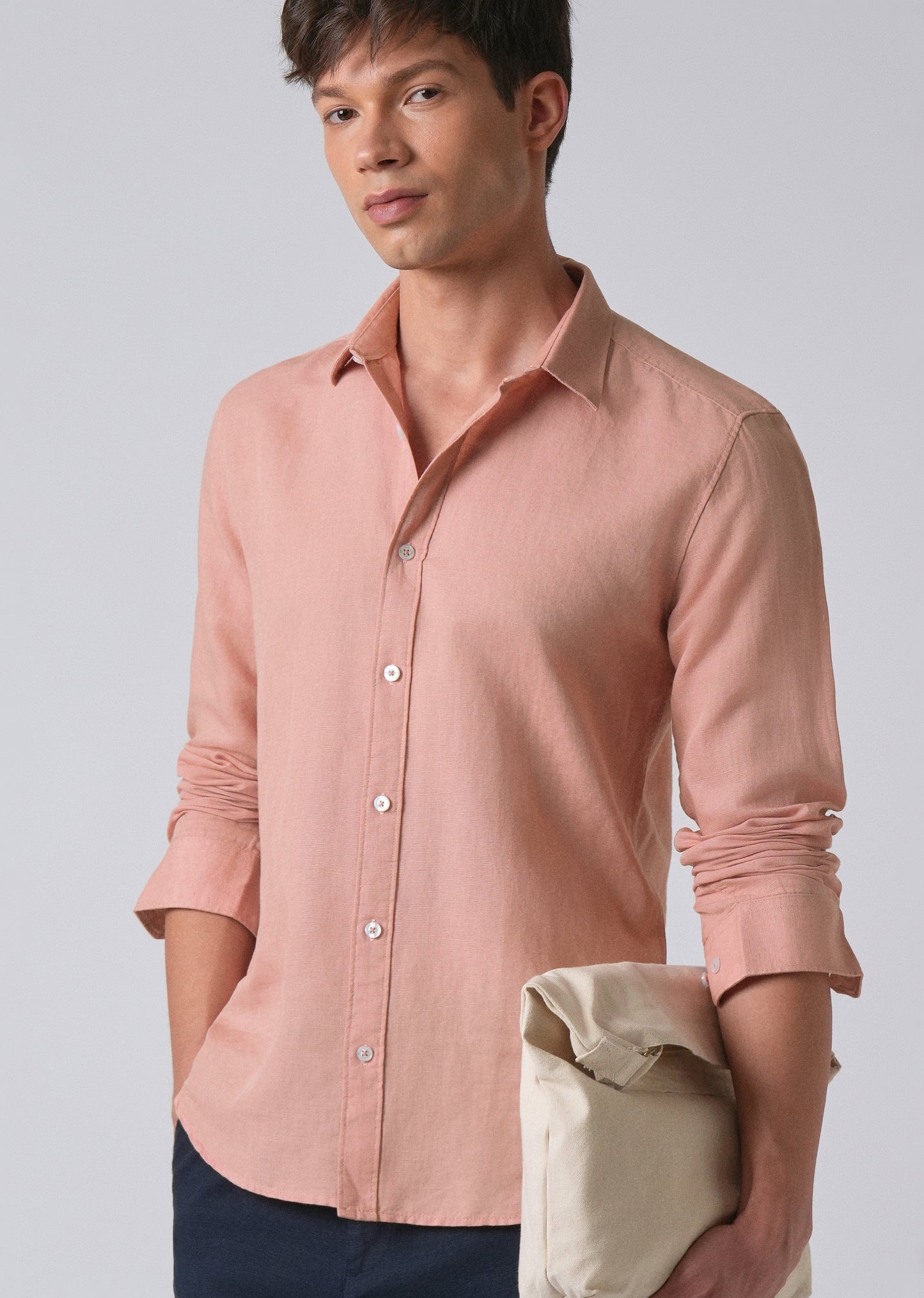 Peach Linen Shirt