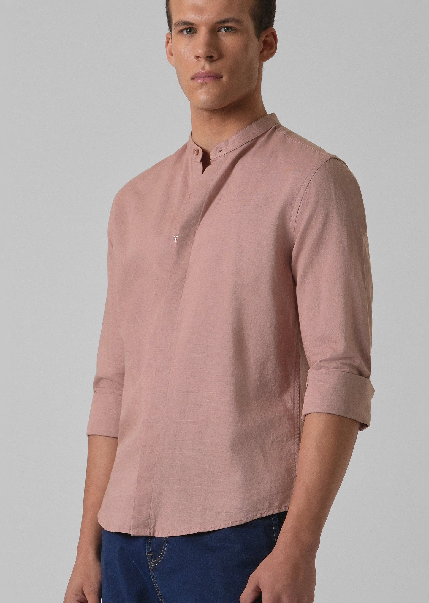 Peach Cotton Linen Shirt