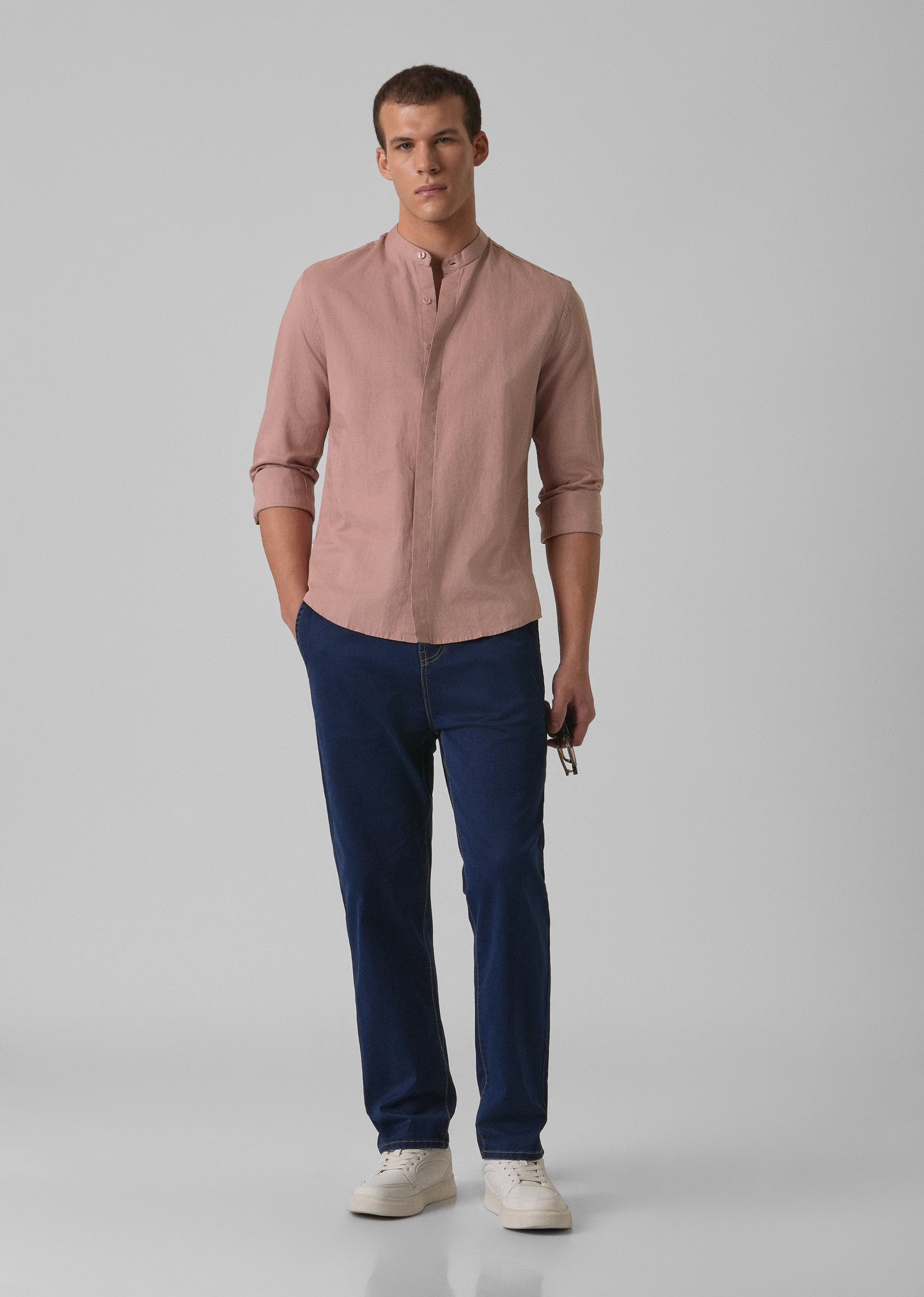 Peach Cotton Linen Shirt