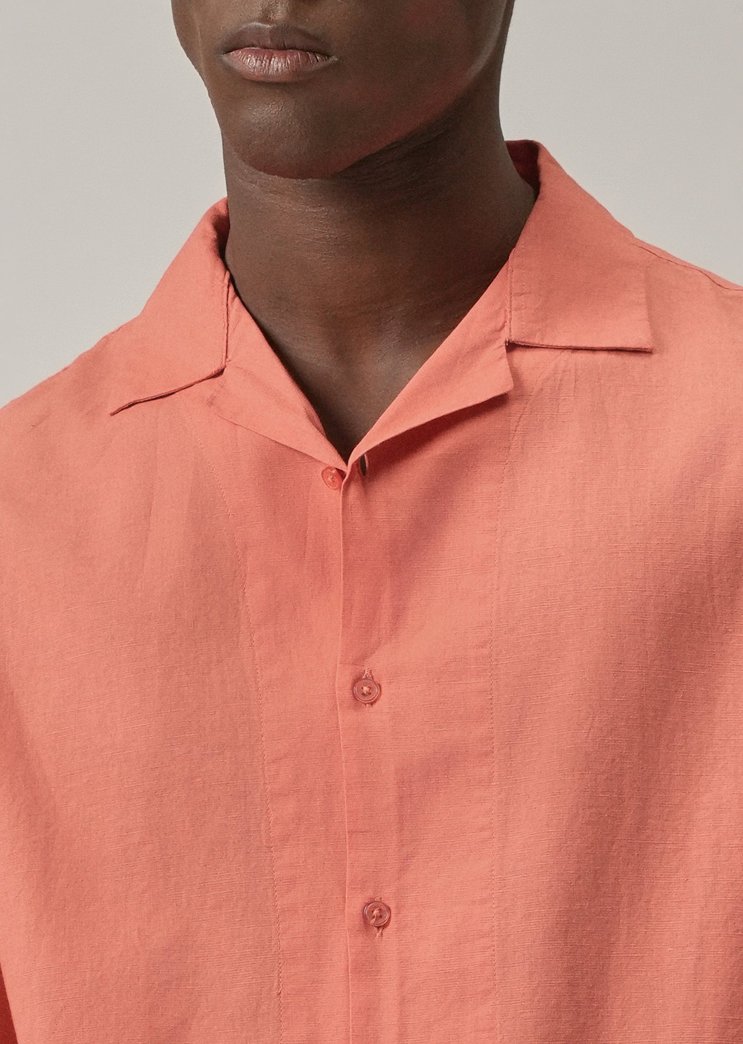 Peach Cotton/Linen Shirt