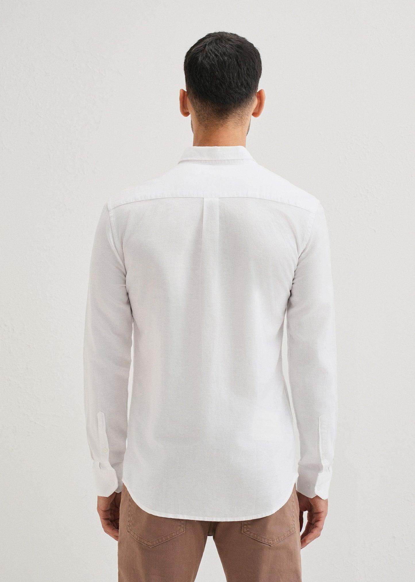 Pearl White Cotton Linen Shirt