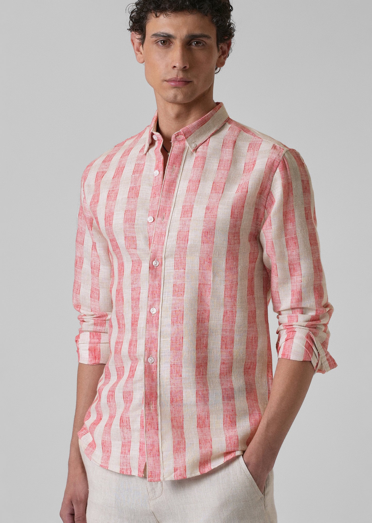 Pink Cosmos Blended Linen shirt