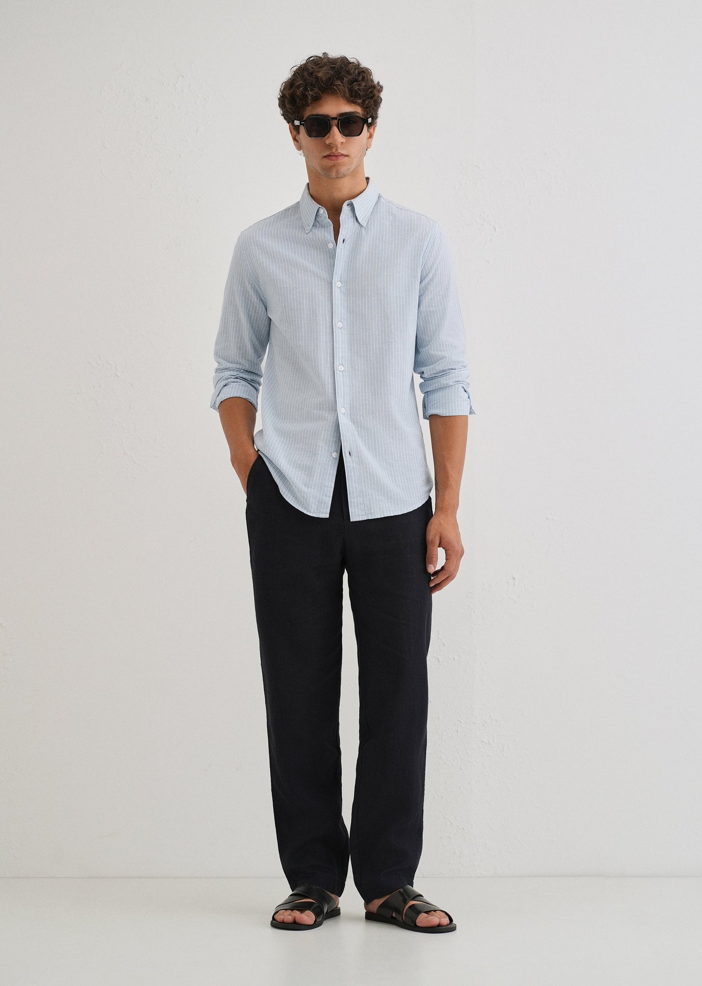 Prussian Blue Linen pant