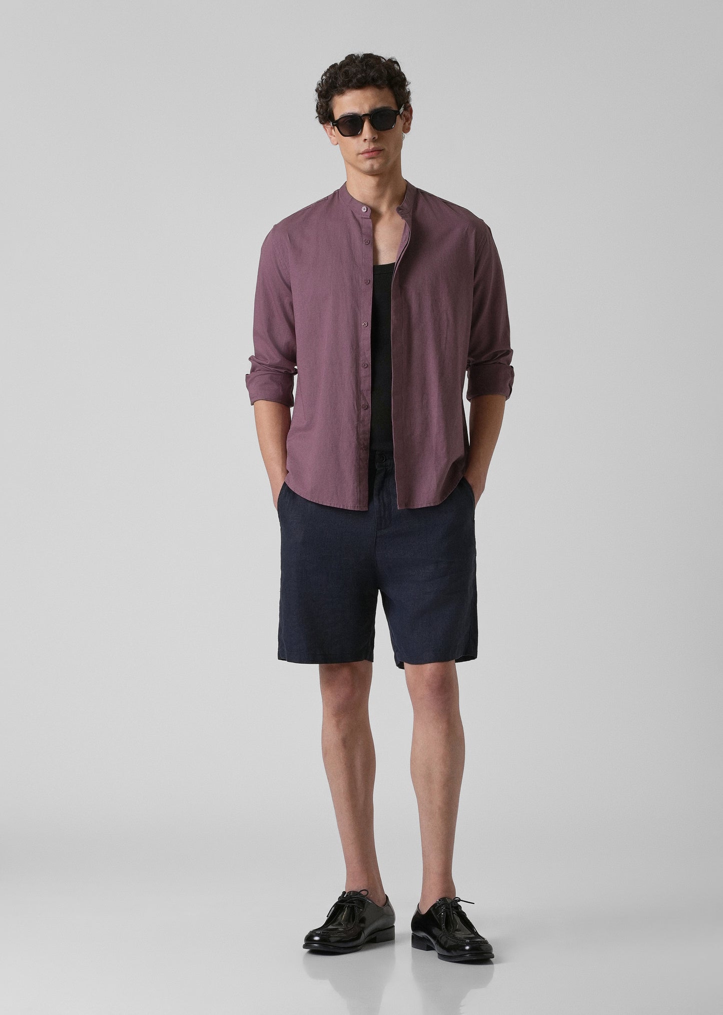 Purple Cotton Linen Shirt