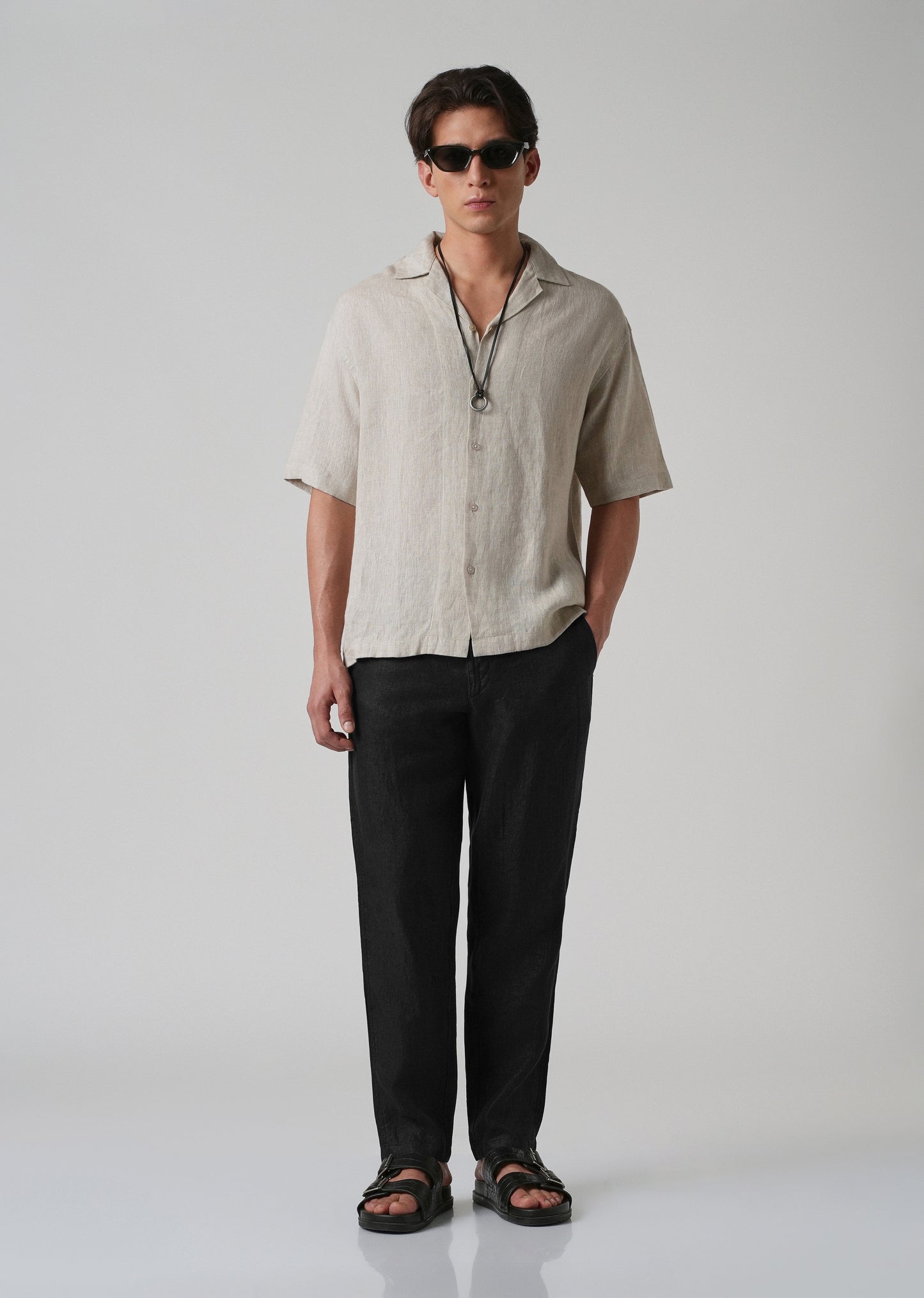 Raven Black Linen Pant