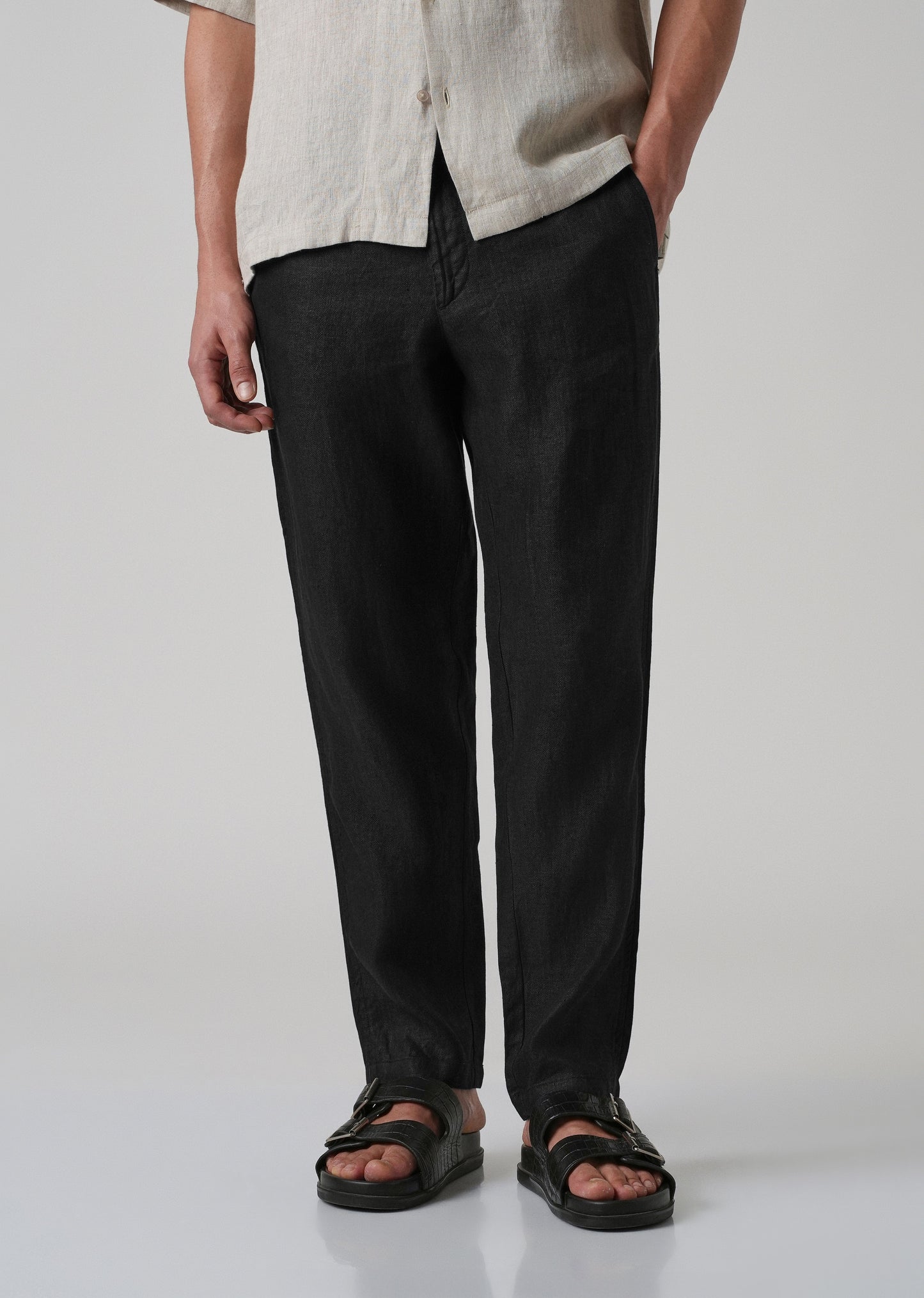 Raven Black Linen Pant