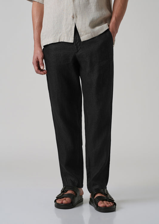 Raven Black Linen Pant
