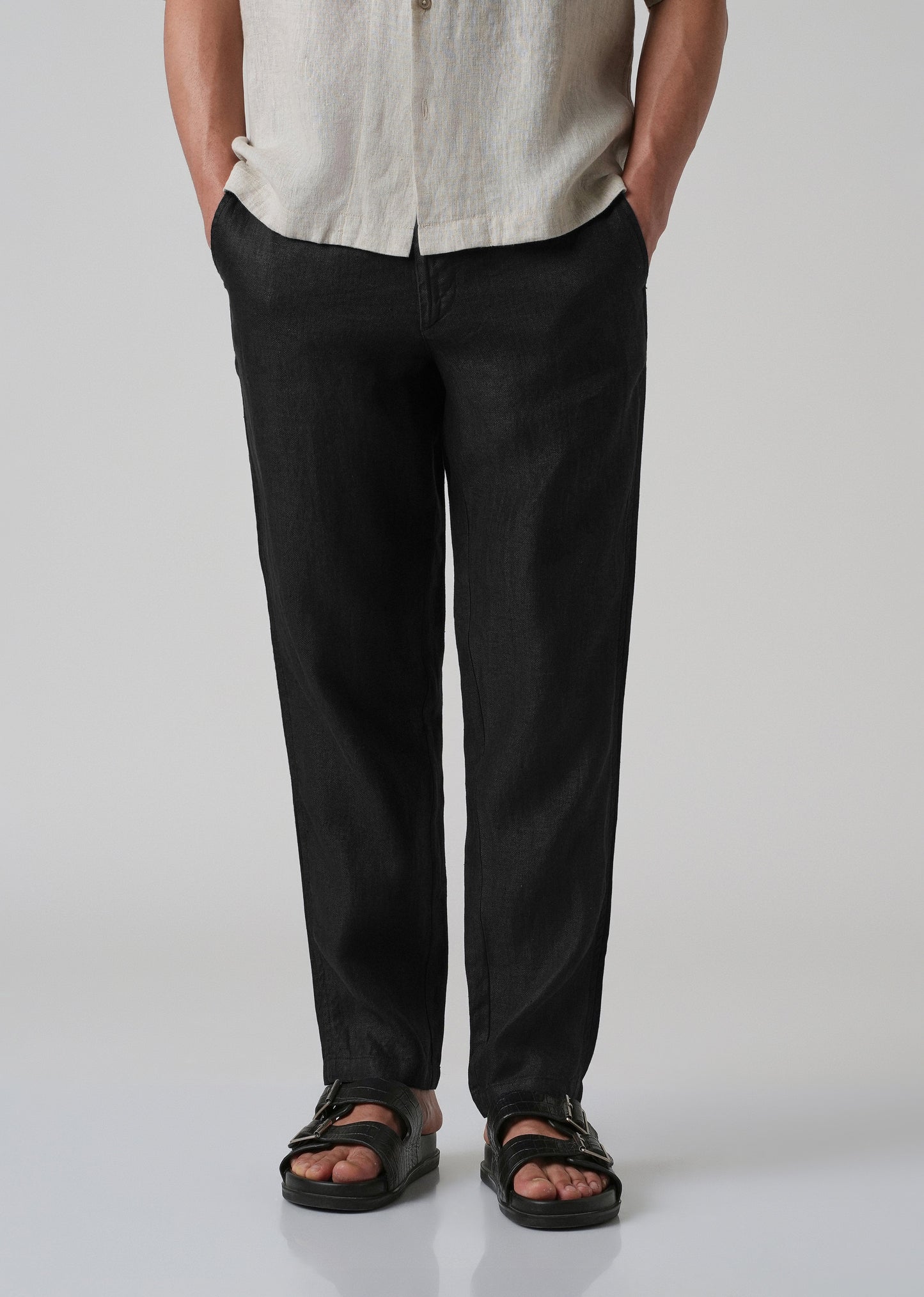 Raven Black Linen Pant
