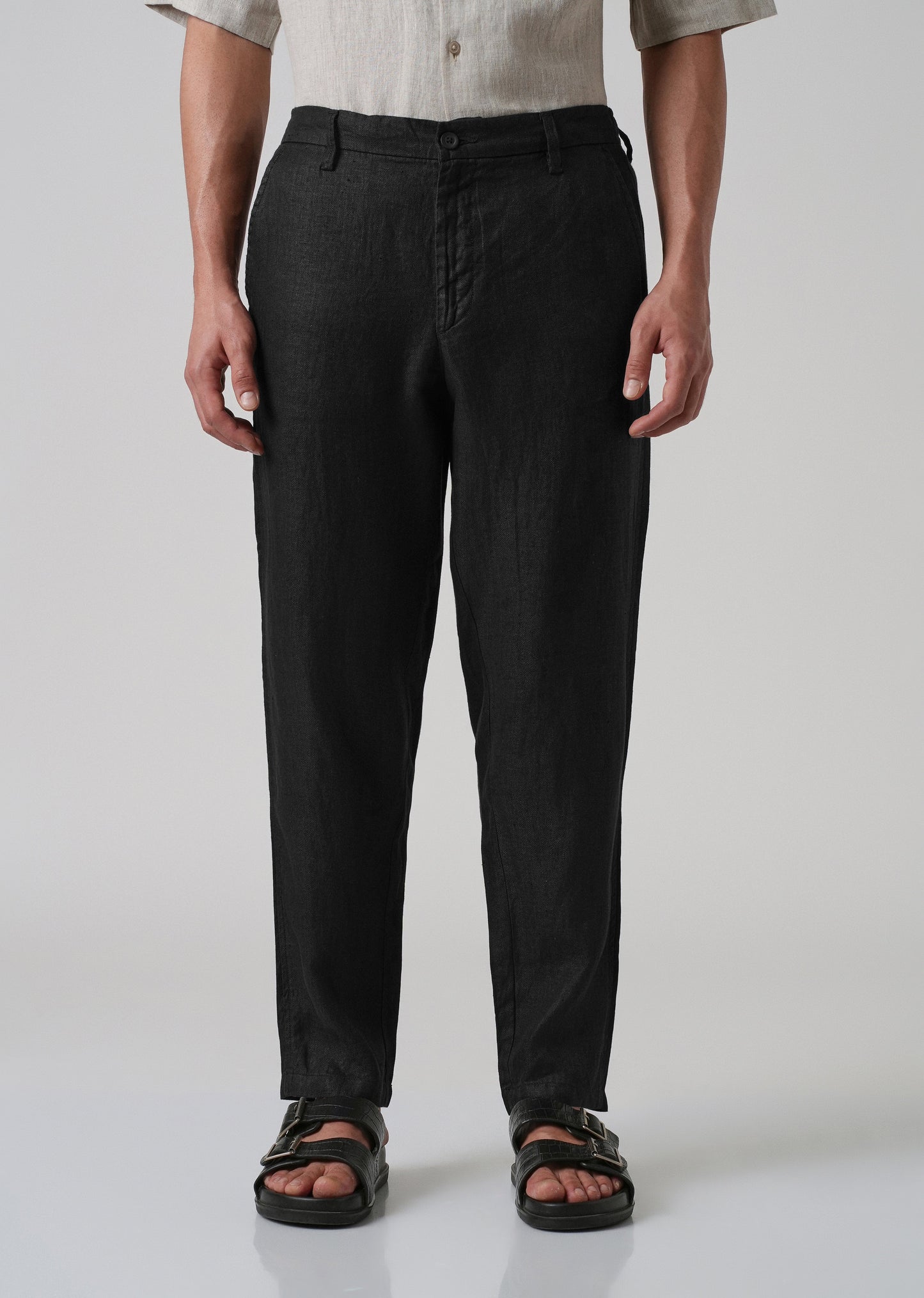 Raven Black Linen Pant