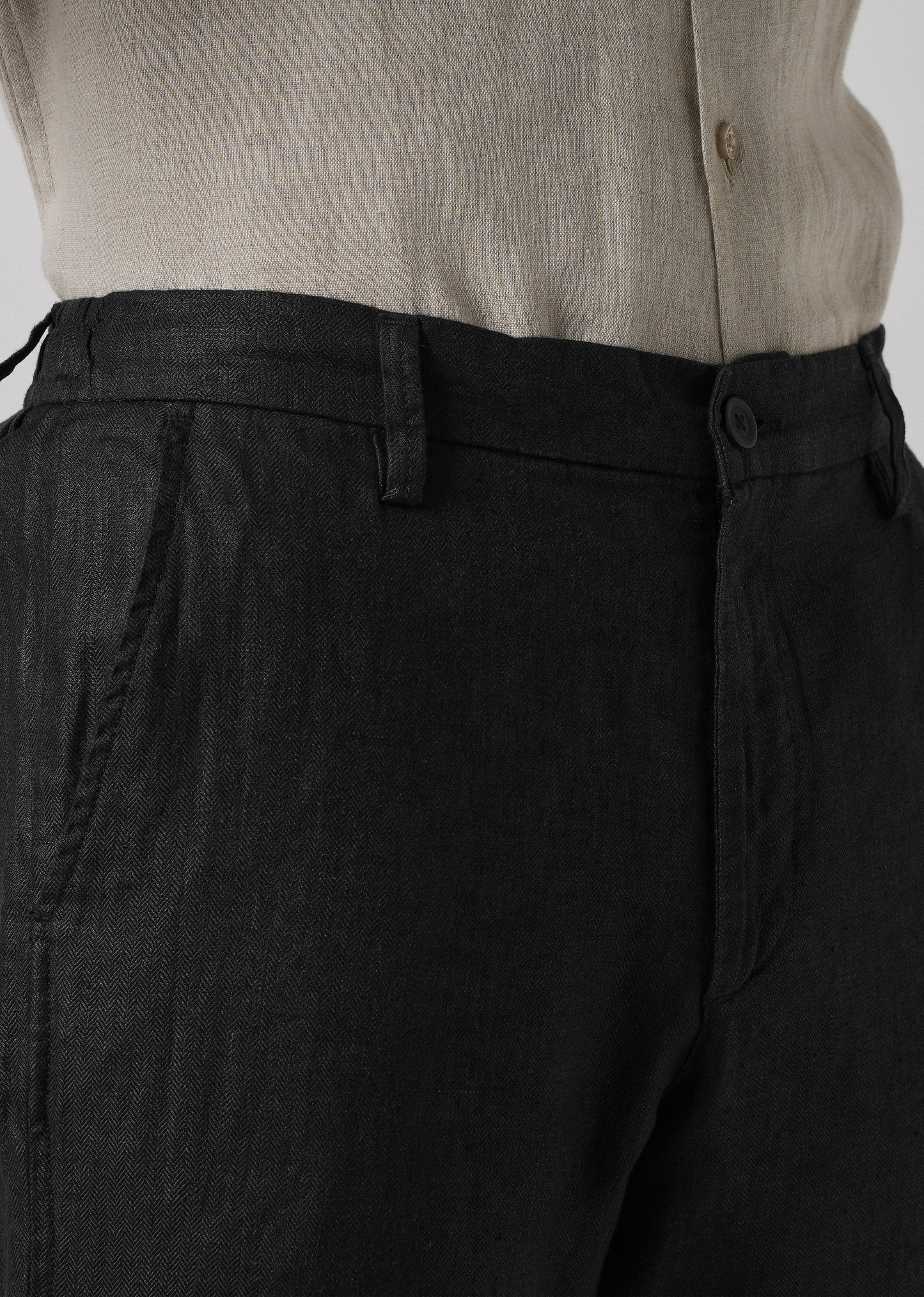 Raven Black Linen Pant